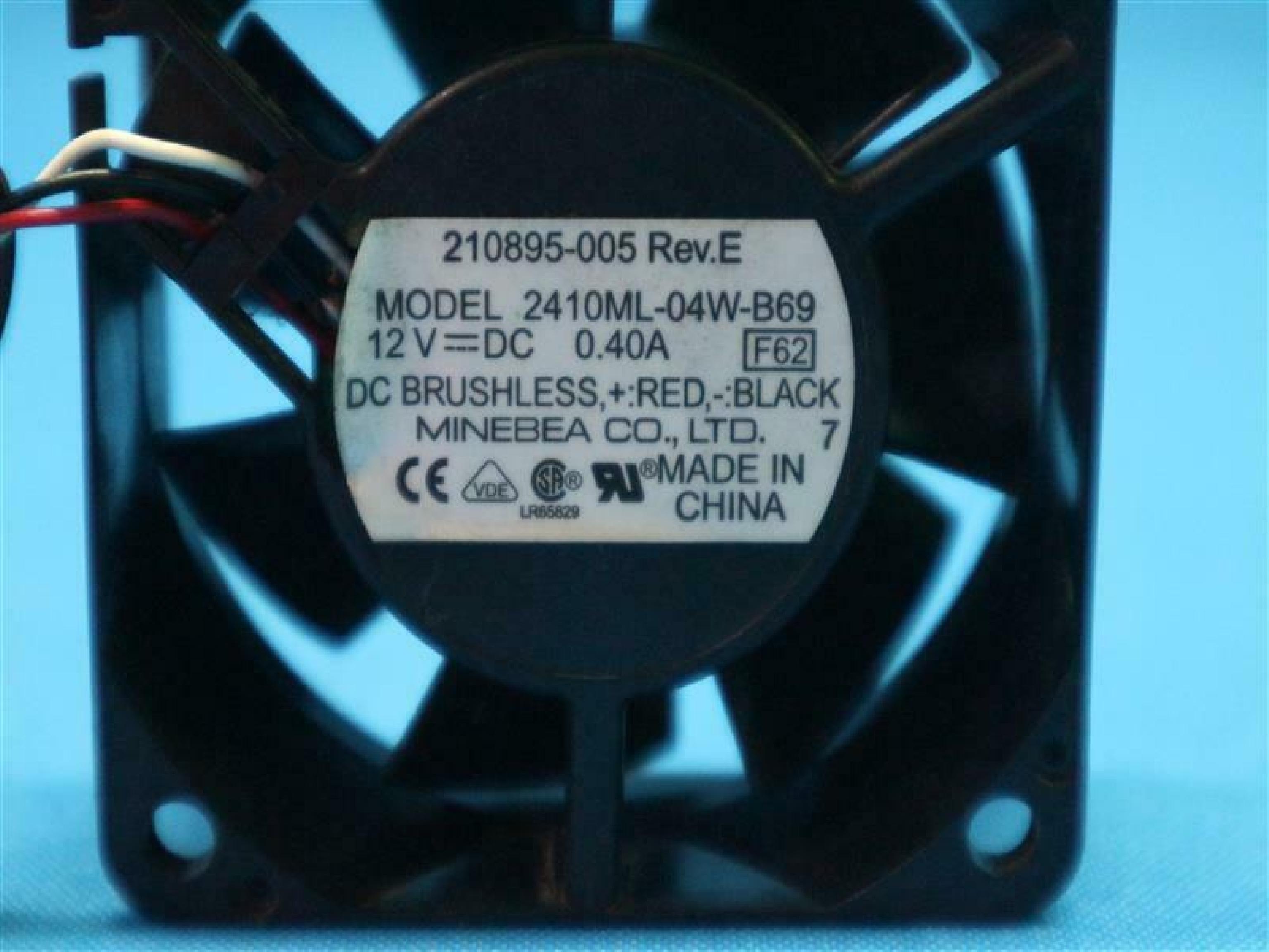 MINEBEA ELECTRONICS LTD 2410ML-04W-B69 12V DC 0.40AMP 3WIRE BRUSHLESS FAN 60X60X25MM