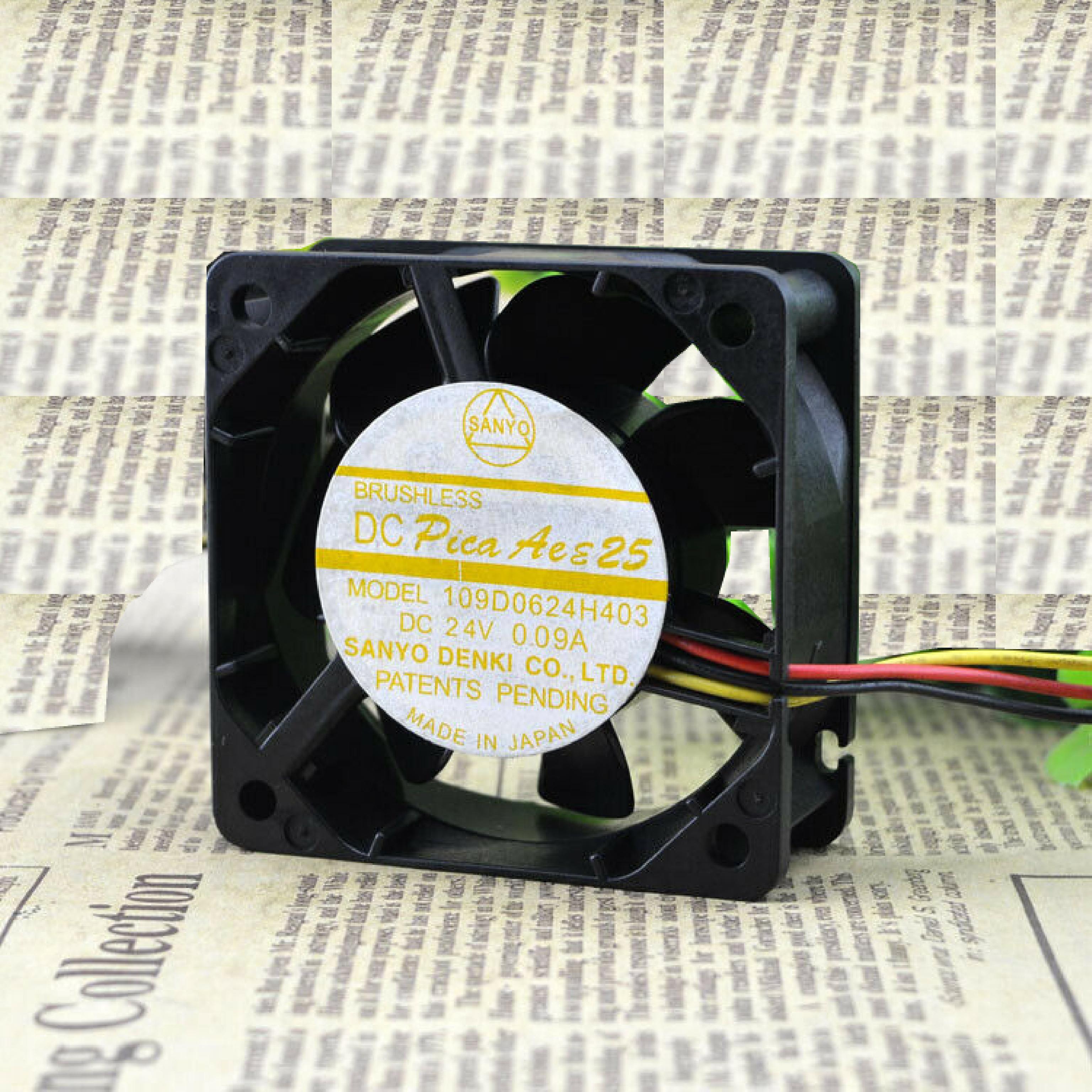 SANYO DENKI 109D0624H402 FAN 24V DC 0.069 AMP 60X60X25MM