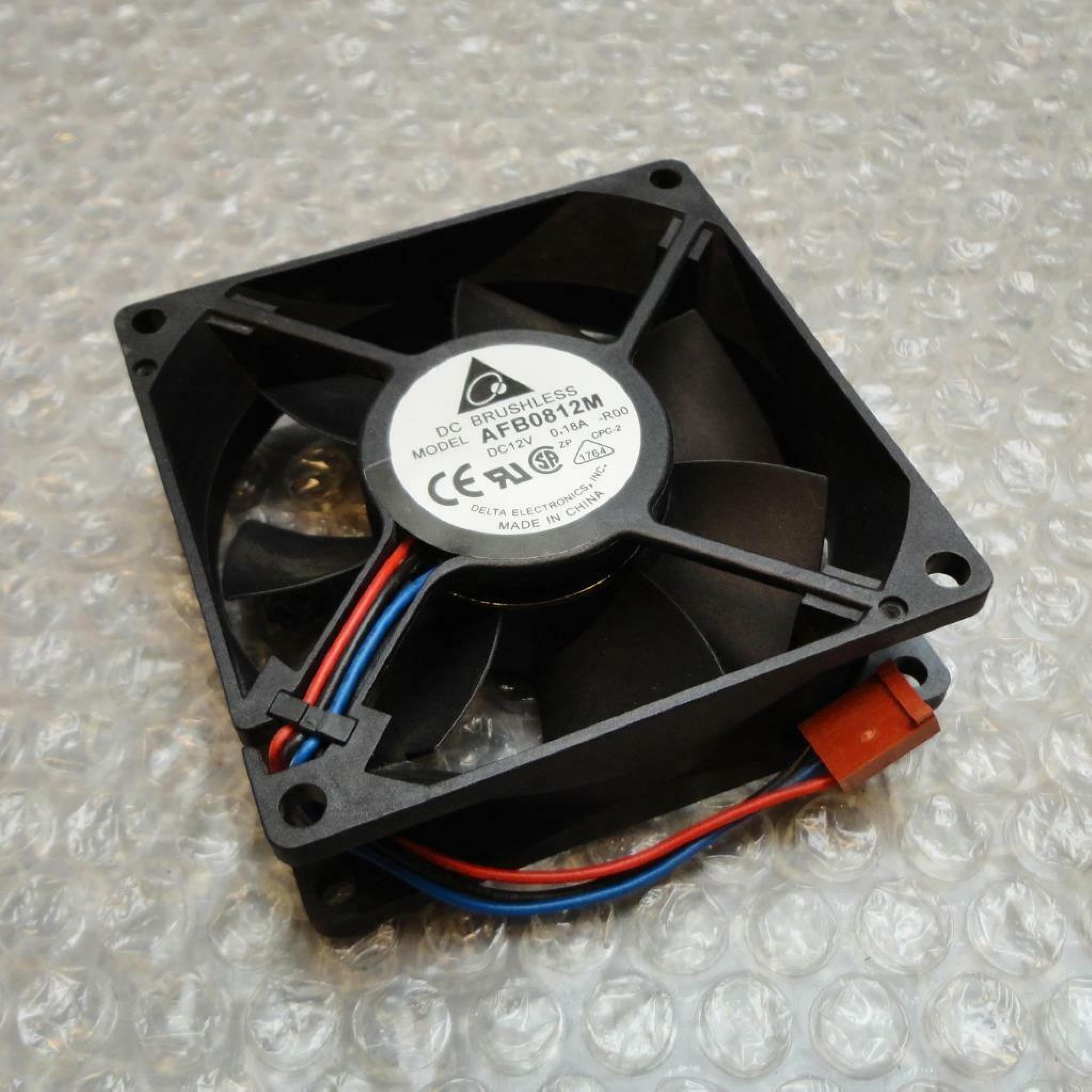 DELTA ELECTRONICS AFB0812M FAN 3 WIRE PULLS 80MM OR 3 1/8 INCH FAN DC 12V 1 INCH THICK 26MM