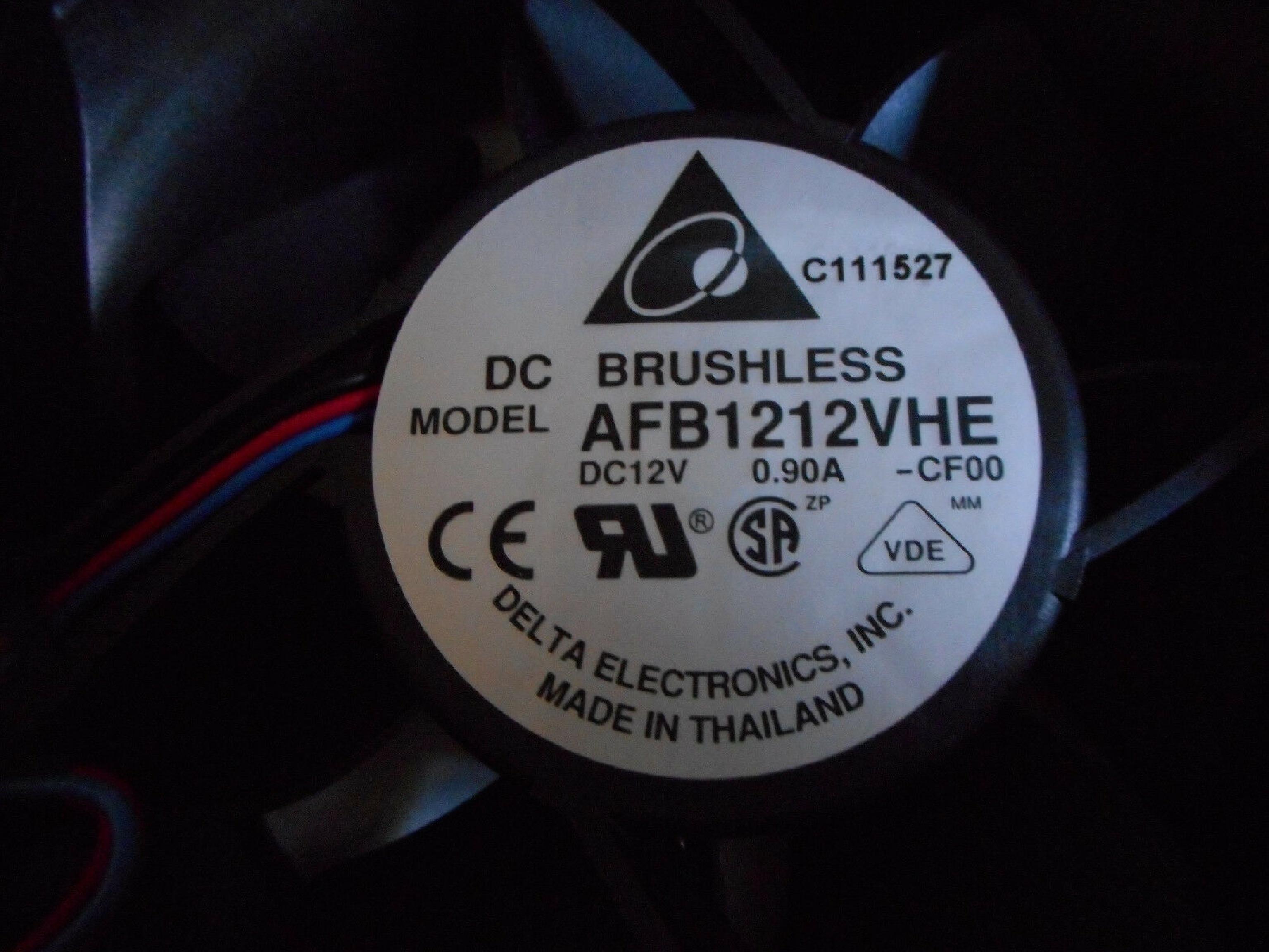 DELTA ELECTRONICS INC AFB1212VHE IBM REAR FAN ASSEMBLY 12V DC 0.90AMP