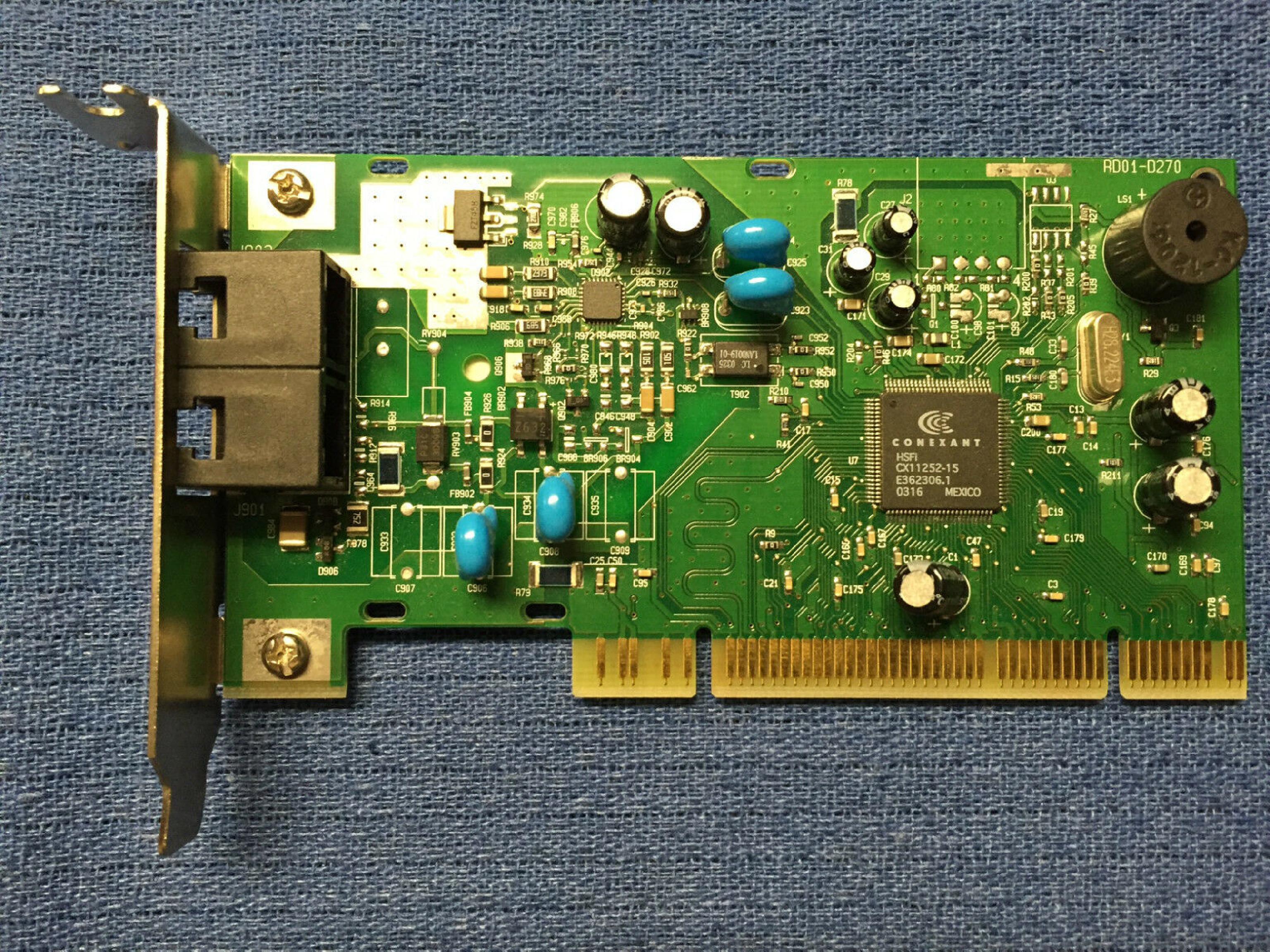 CONEXANT CXSM507BRD01-D270 56K V.92 PCI FAX MODEM CARD NETWORK