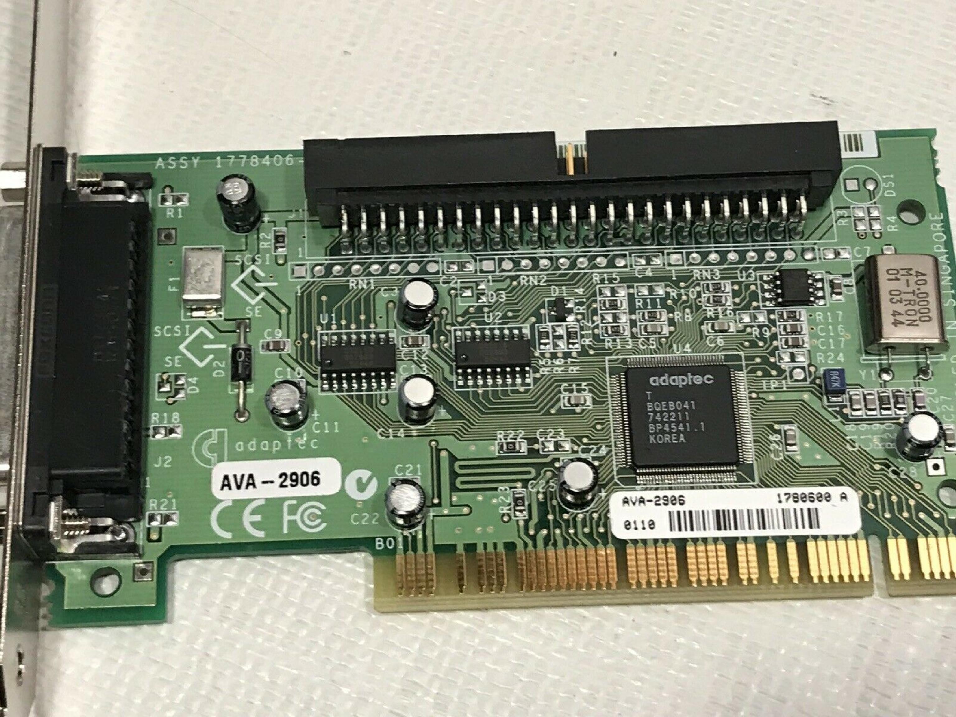 ADAPTEC 1778406-00 SCSI PCI 25-PIN 50-PIN CONTROLLER CARD