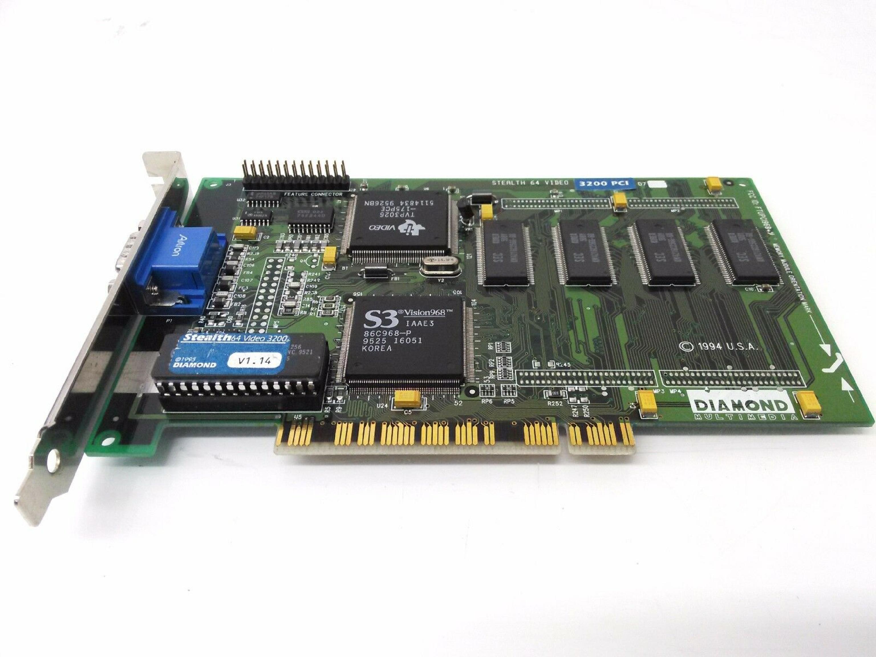 DIAMOND 22-0051D7 STEALTH 64 S3 VISION968 86C968-P & 3200 PCI