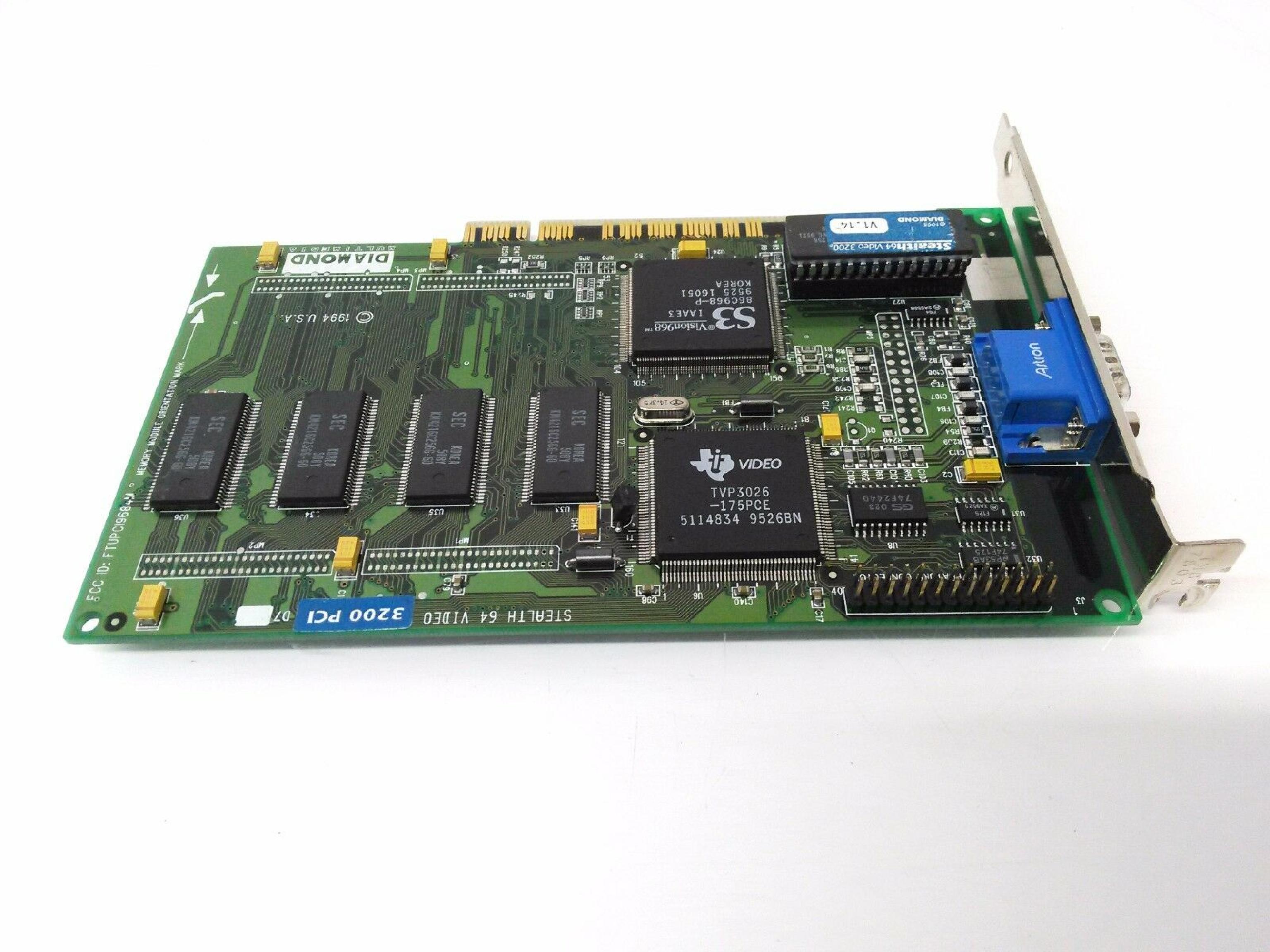 DIAMOND 22-0051D7 STEALTH 64 S3 VISION968 86C968-P & 3200 PCI