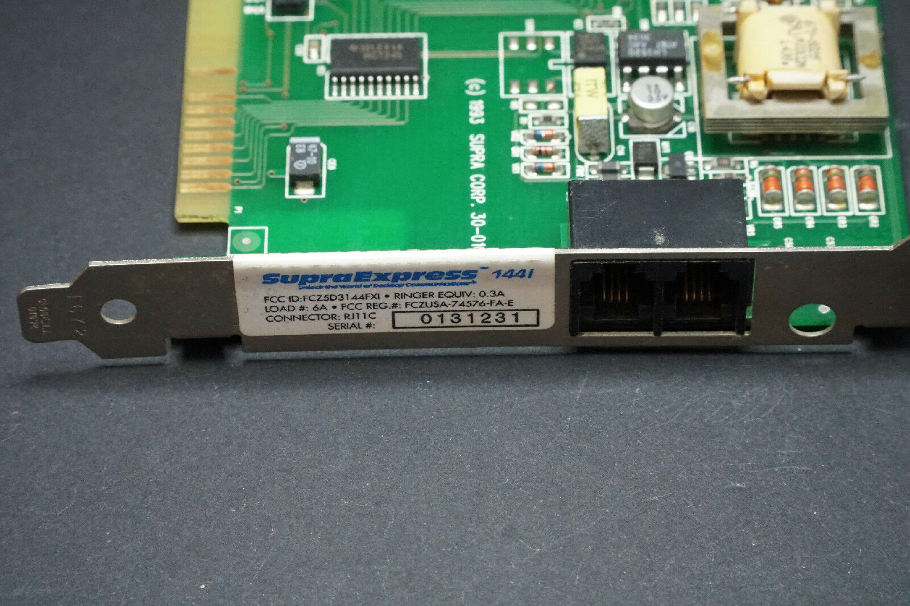 SUPRA EXPRESS 144I SUPRAEXPRESS 144I 8BIT ISA MODEM ROCKWELL RC144DPI