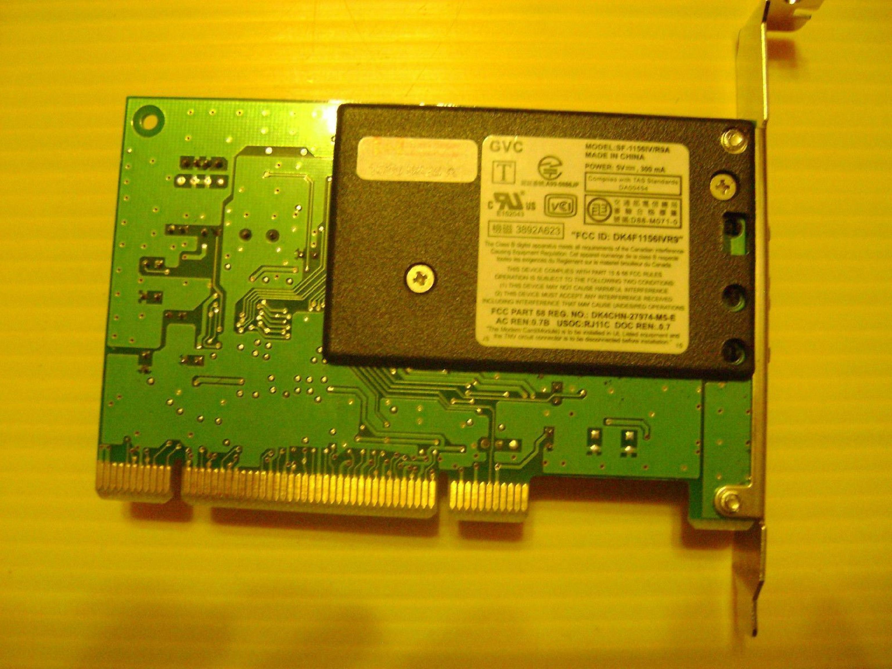 GATEWAY 2000 SF-1156IV/R9A GATEWAY 56K SF-1156IV/R9A PCI MODEM CARD 6001260