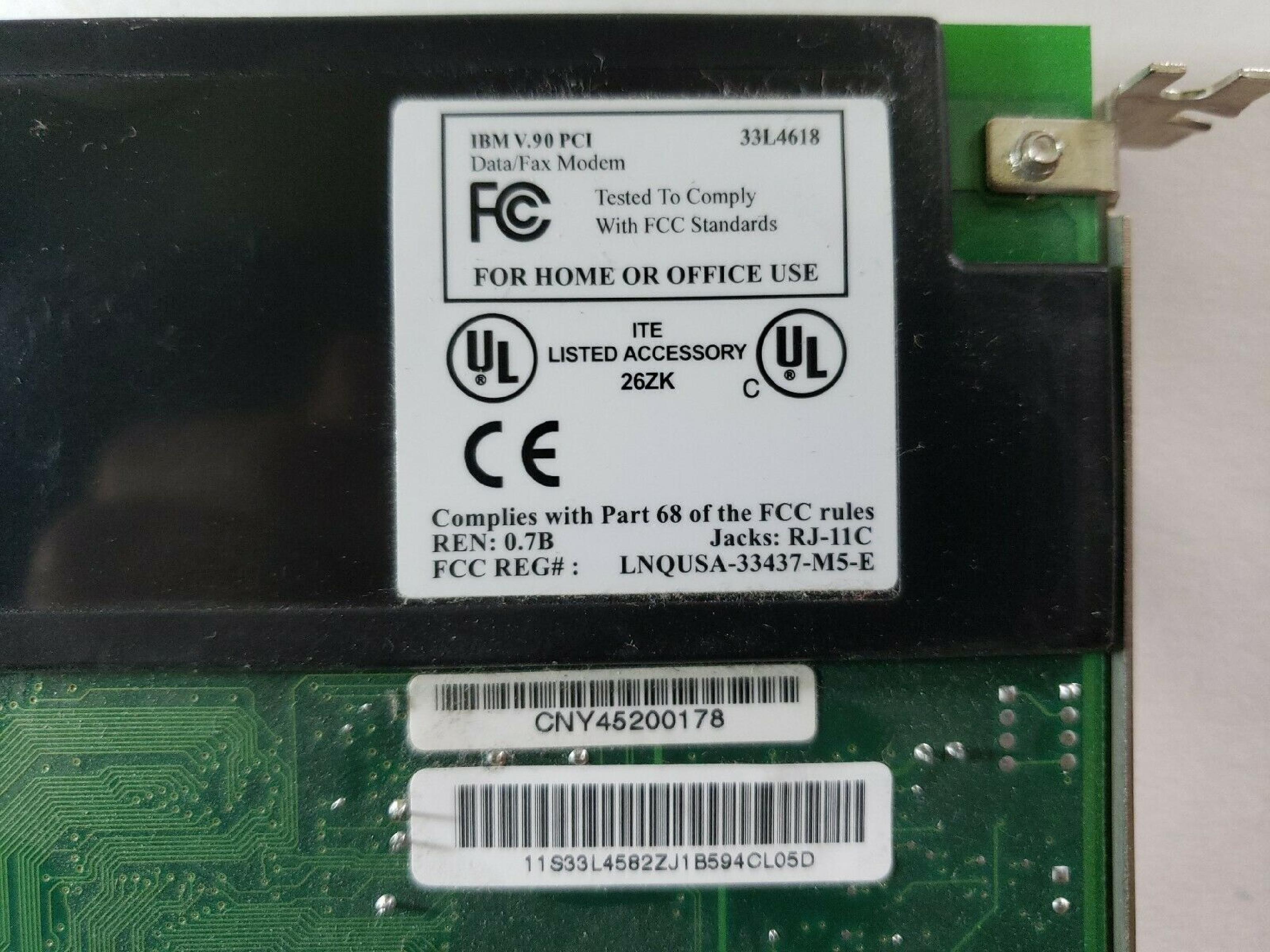 IBM 33L4619 56K V.90 PCI DATA FAX MODEM
