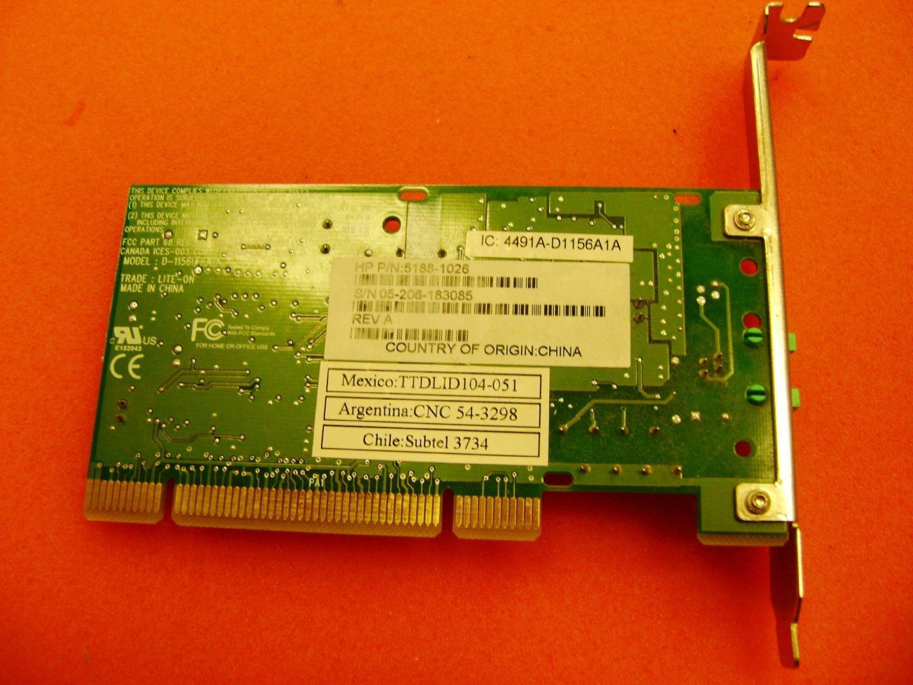 COMPAQ / HEWLETT PACKARD / HP 5188-1026 MD SEQUOIA 56K MODEM GENUINE