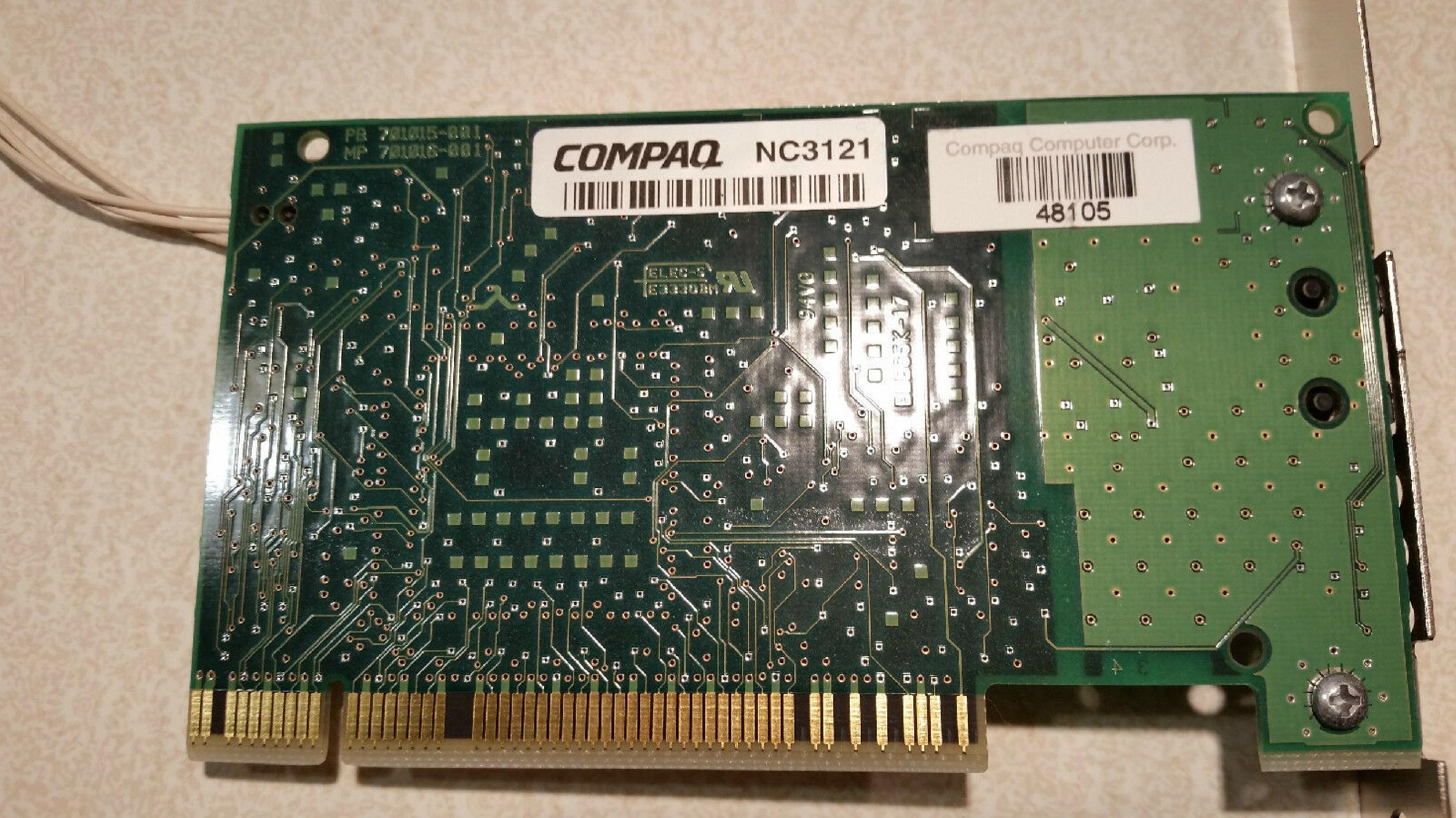 COMPAQ / HEWLETT PACKARD / HP 323556-001 PCI NETWORK INTERFACE CARD