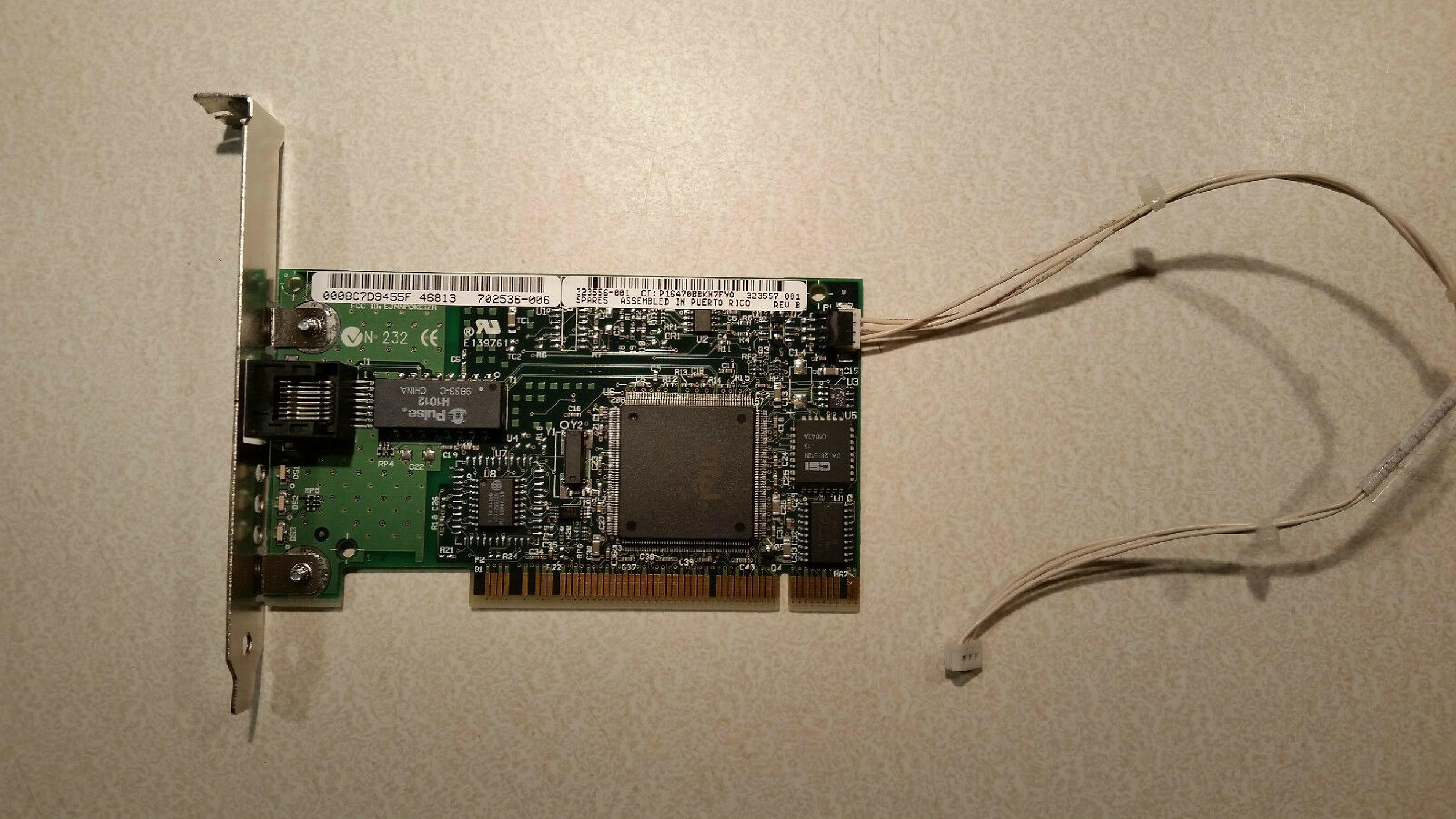COMPAQ / HEWLETT PACKARD / HP 323556-001 PCI NETWORK INTERFACE CARD
