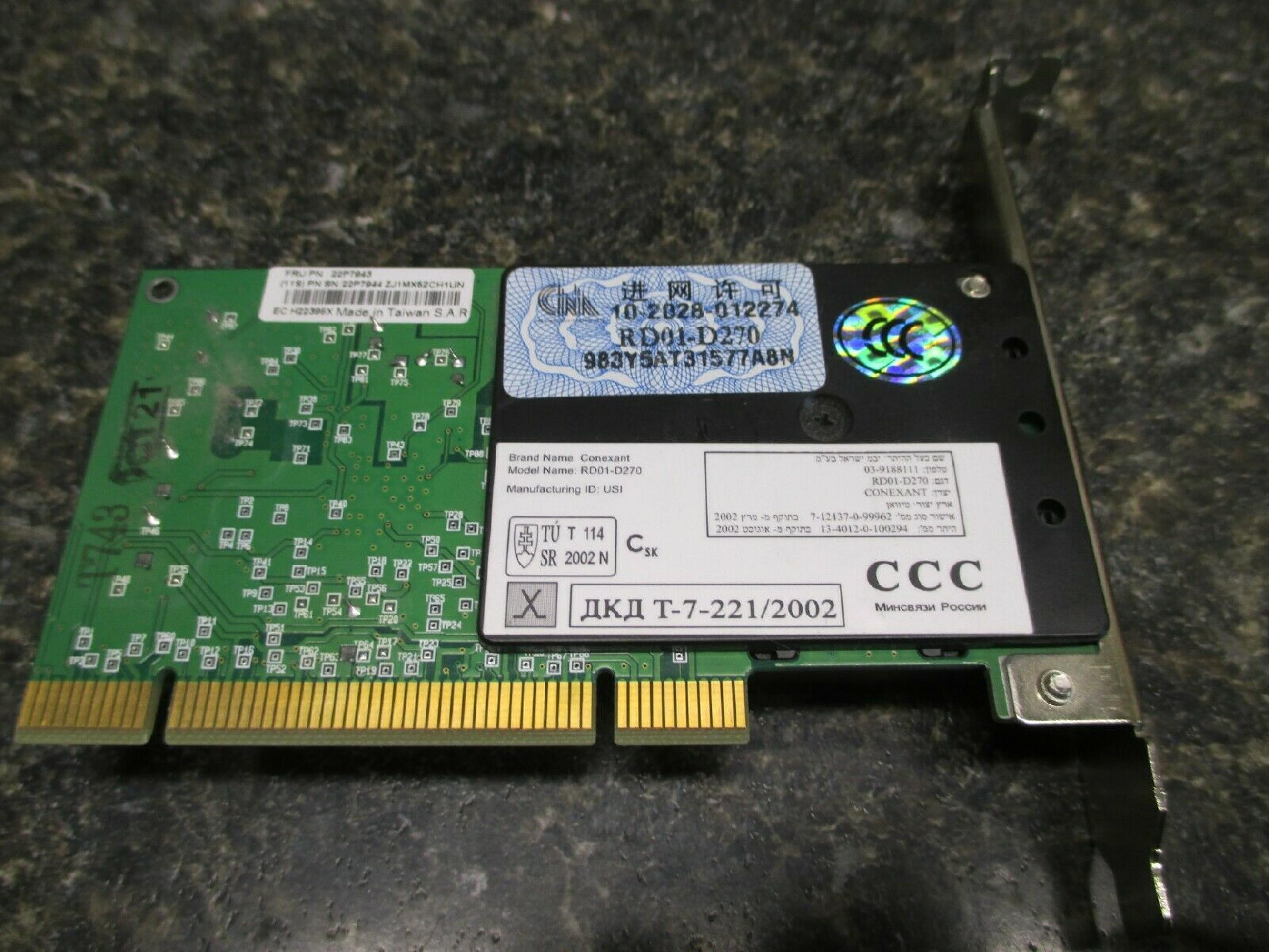 CONEXANT 22P7943 56K V.92 PCI FAX MODEM