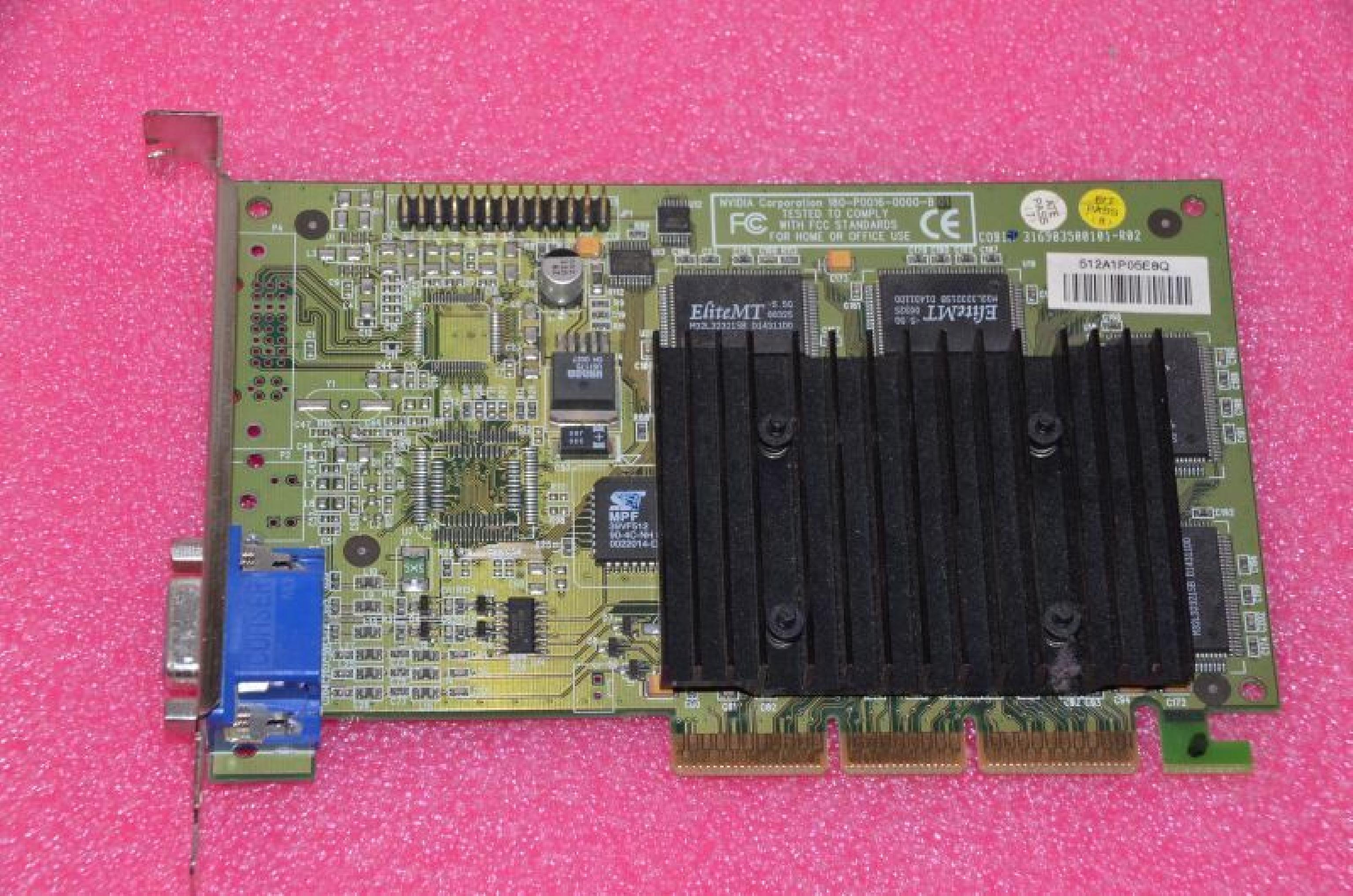 NVIDIA 180-P0016-0000-B01 RIVA TNT2 16 MB AGP VIDEO CARD