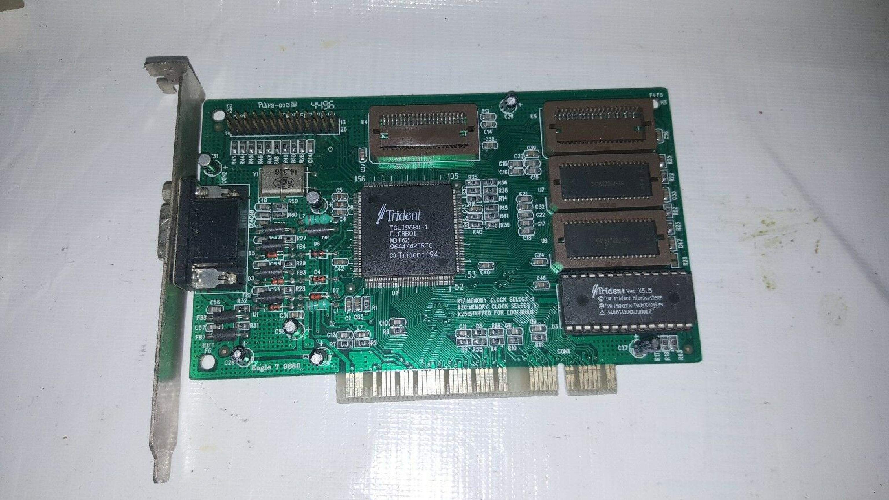 TRIDENT MICROSYSTEMS 9680 2MB PCI VIDEO CARD WITH VGA OUTPUT