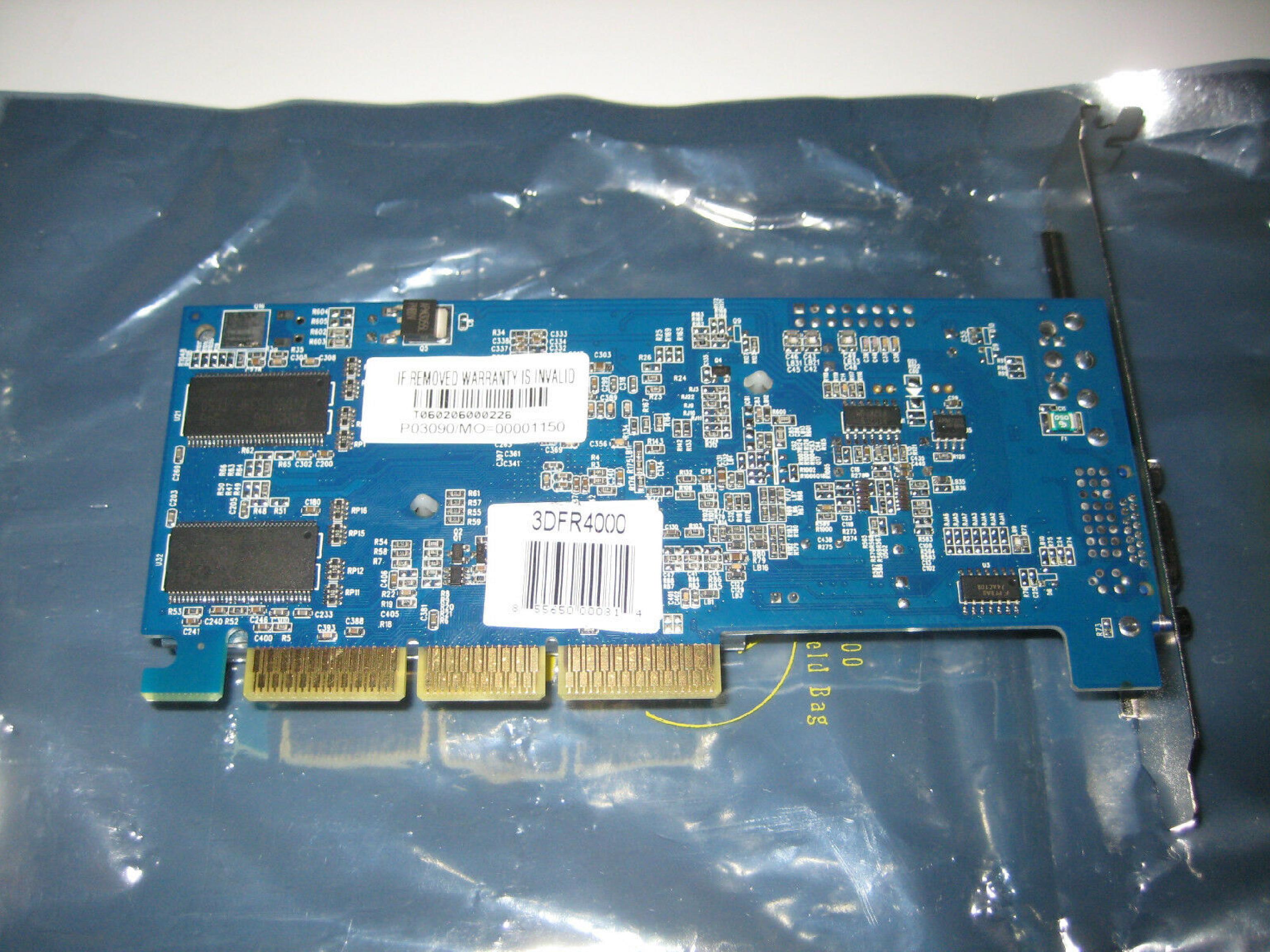NVIDIA 3DFR4000 GEFORCE MX4000 DDR 64MB PCI VIDEO VGA S-VID