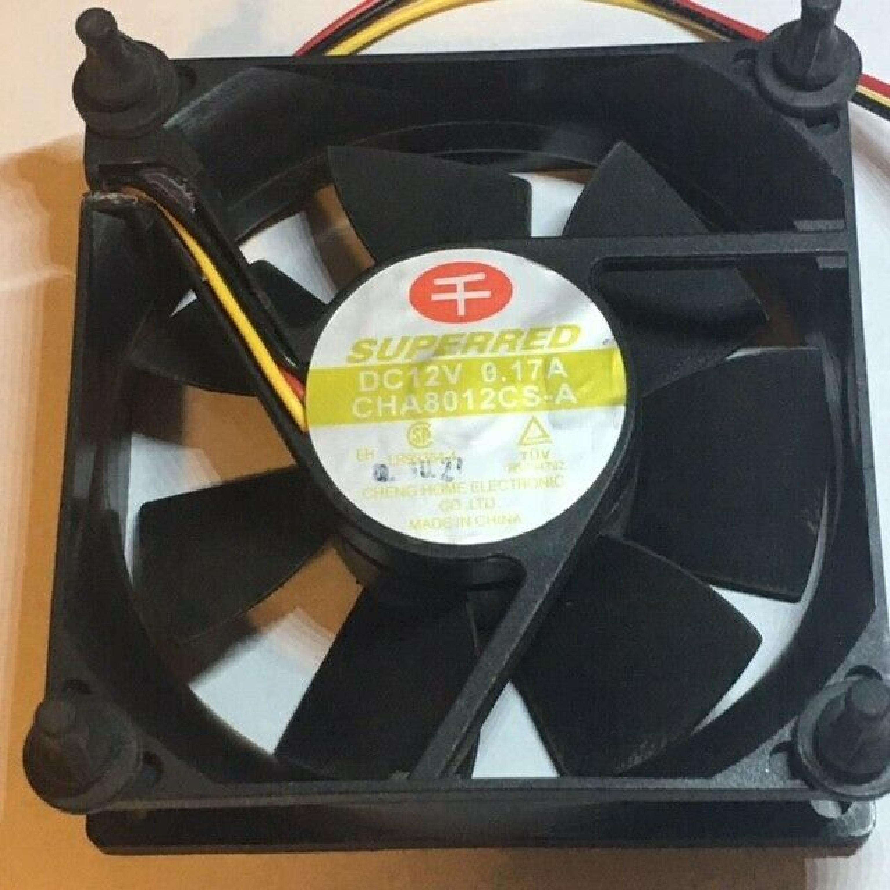 SUPERRED CHA8012CS-A FAN DC12V 0.17A 80MM X 80MM X 28MM 3.35 X 3.35 X 1 INCH