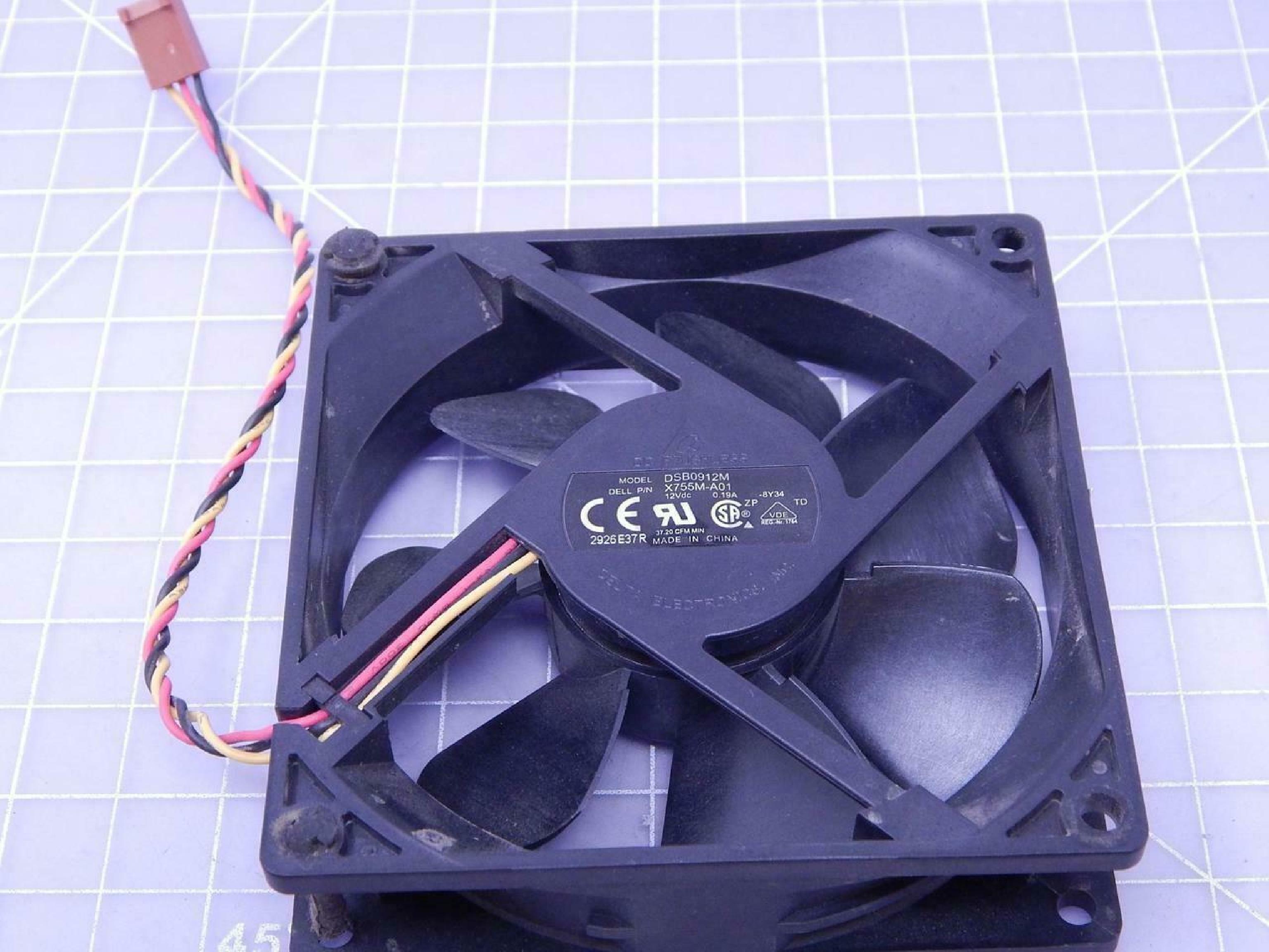 DELTA ELECTRONICS INC DSB0912M DELTA DSB0912M 92 X 92 X 25 MM # DC 12V 0.19A