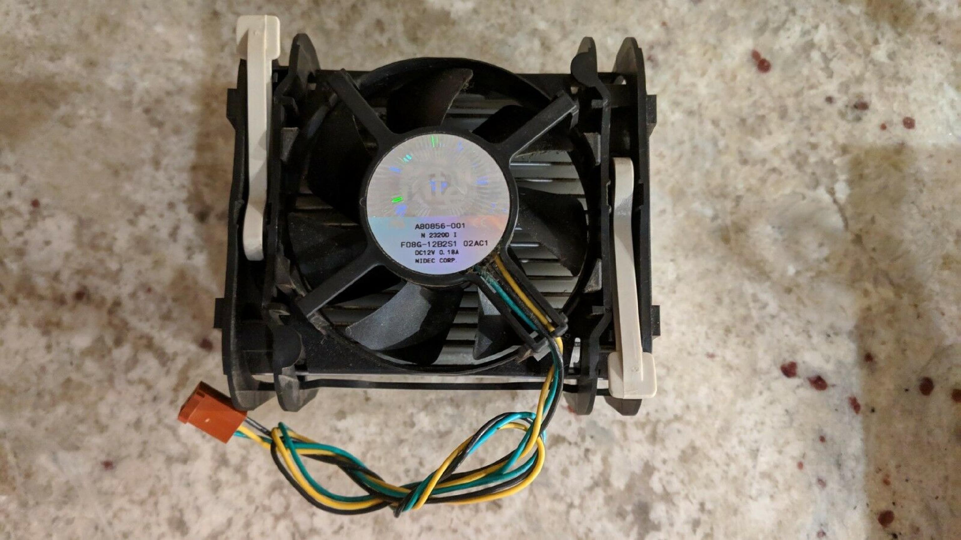 INTEL / NIDEC F08G-12B2S1 GENUINE CPU COOLING FAN AND HEATSINK COMBO A80856-002 /NIDEC A80856-001 F08G-12B2S1 DC12V 0.18A 3-PIN