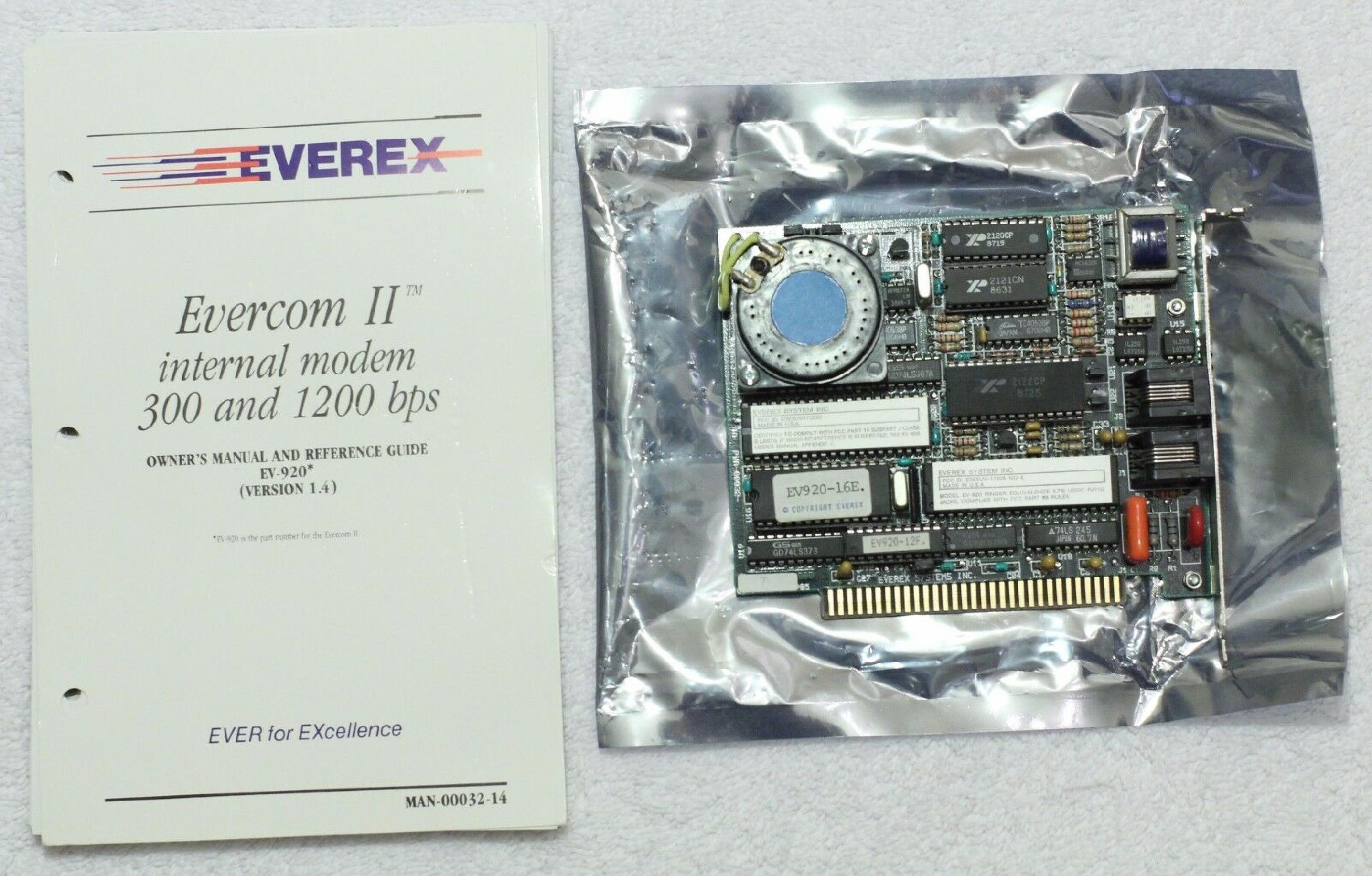 EVEREX EV-920 EV-920 1200 INTERNAL MODEM ISA