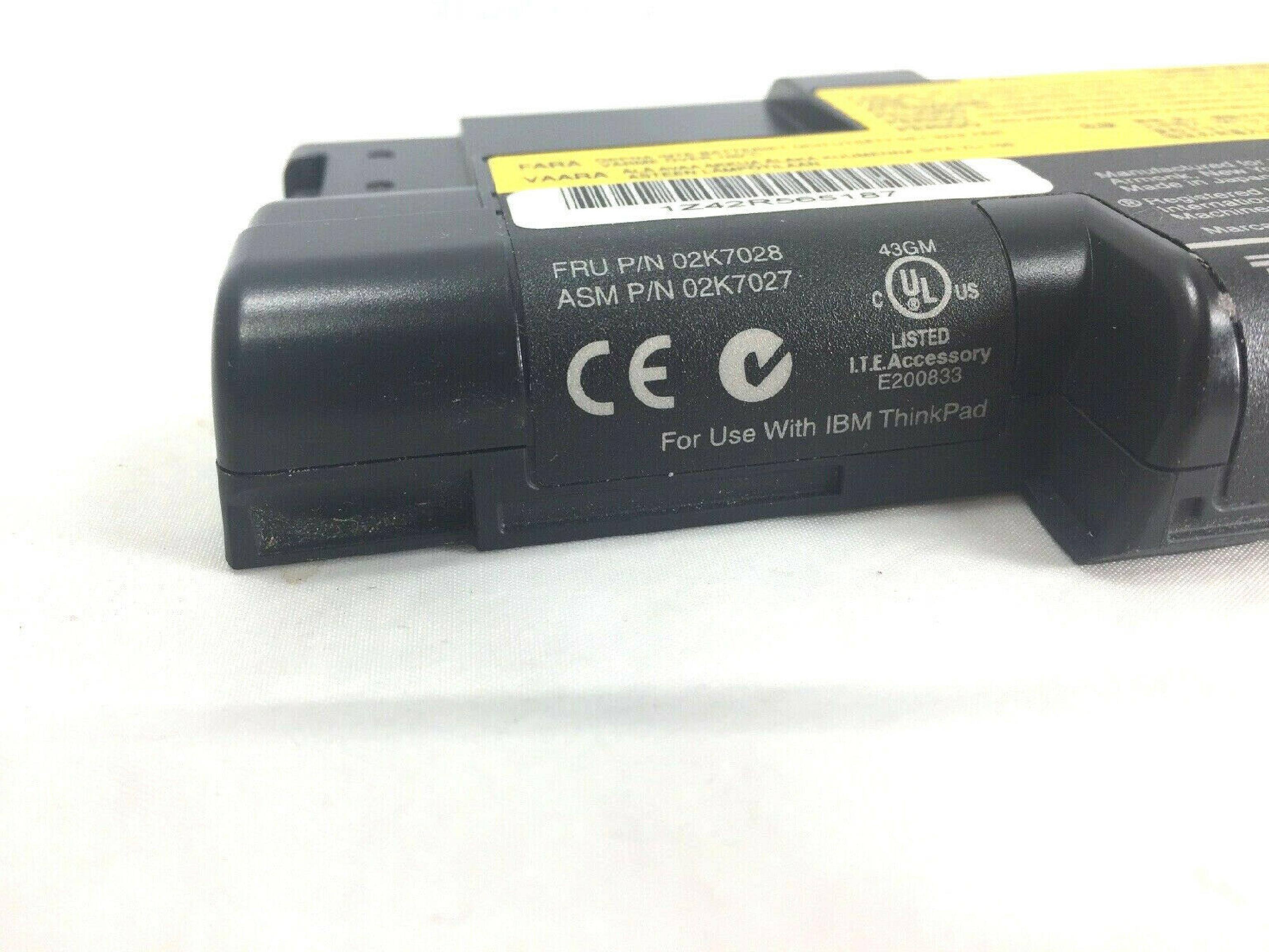 IBM 02K7028 LI-ION LAPTOP BATTERY FOR THINKPAD 02K7027