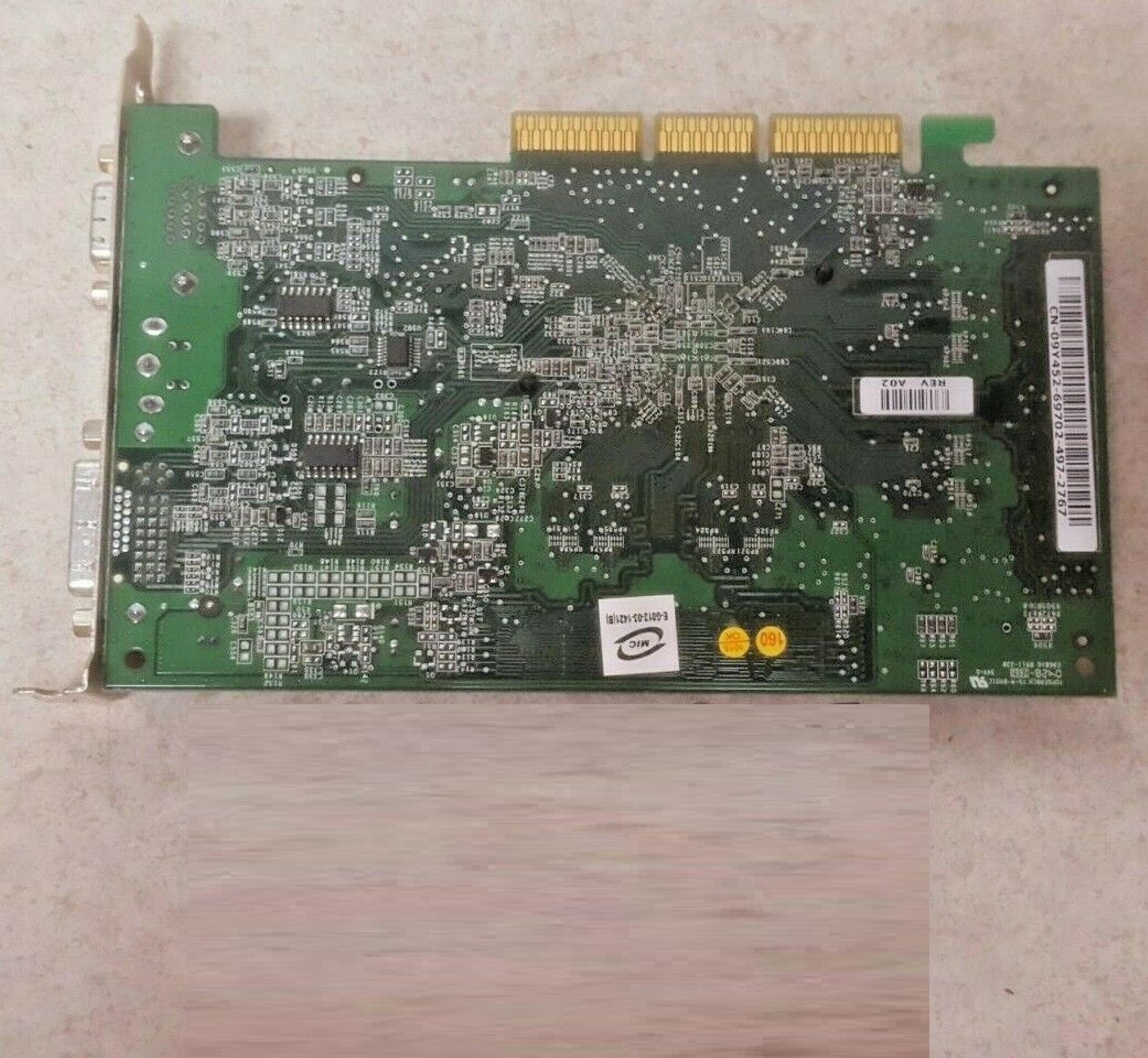 NVIDIA 8911 VER:330 128MB AGP VIDEO CARD WITH DVI VGA AND SVIDEO OUTPUTS 64MB
