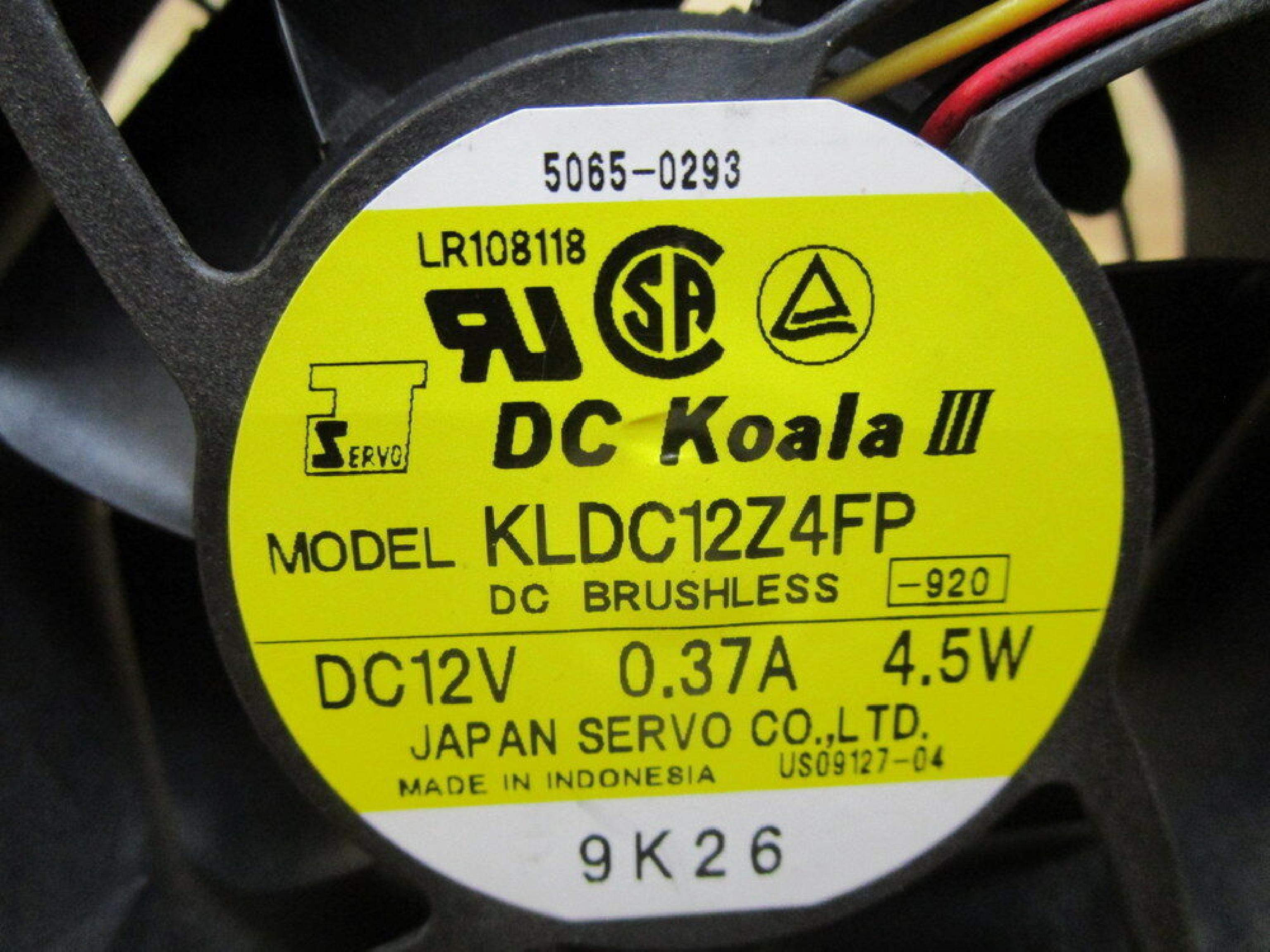 JAPAN SERVO KLDC12Z4FP FAN MOTOR BRUSHLESS 12V DC 0.08AMP 0.9WATT