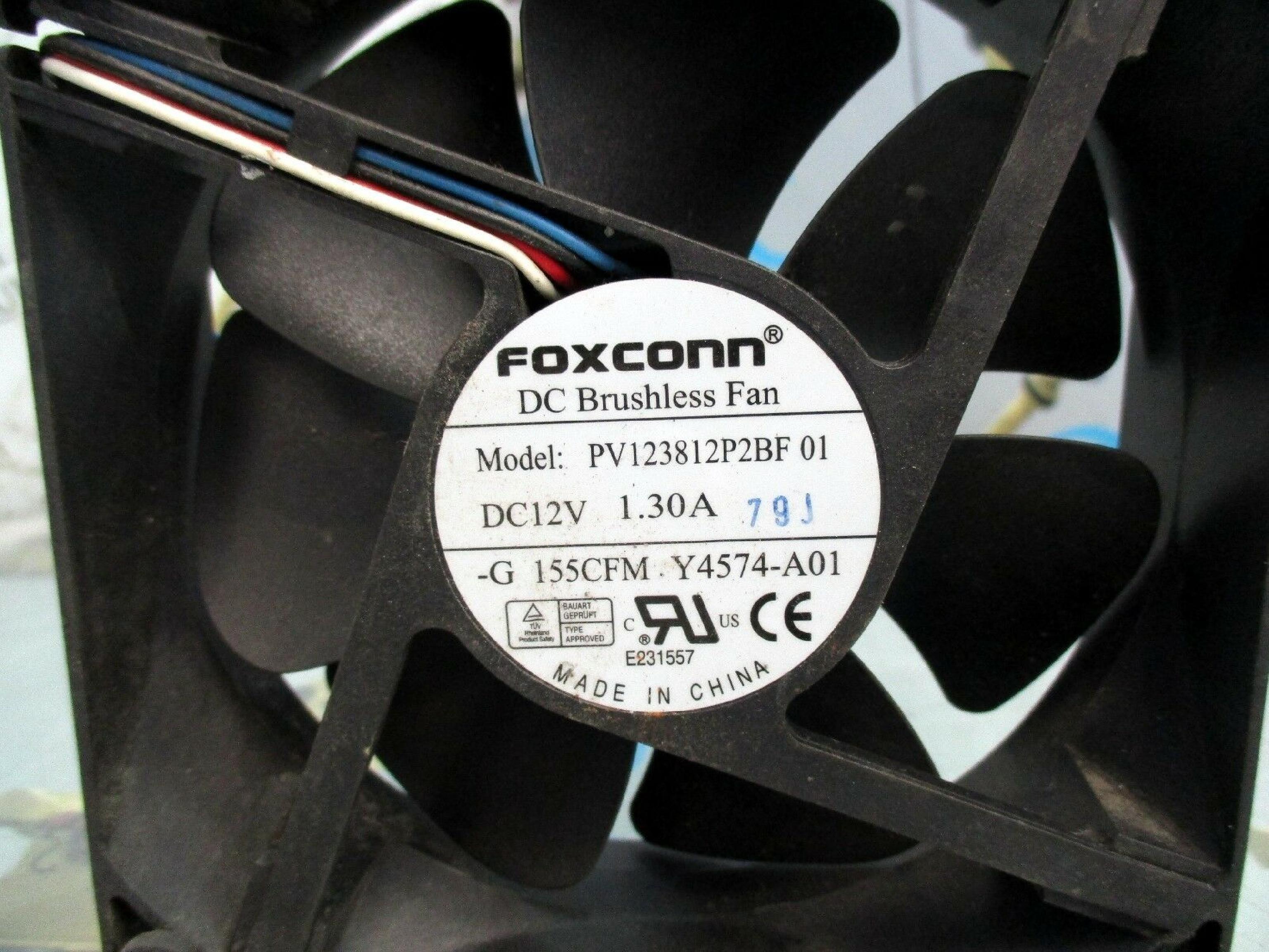 FOXCONN PV123812P2BF 01 FAN DELL 12V DC 1.30AMP 4 WIRE CASE FAN 120X120X38MM