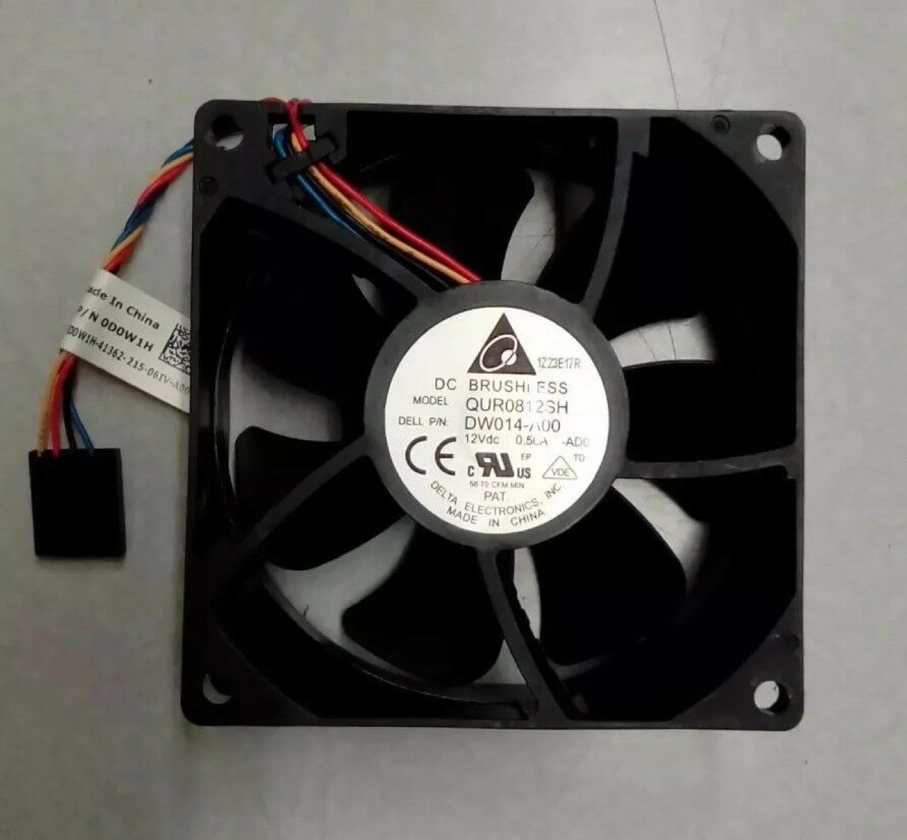 DELTA ELECTRONICS INC DW014-A00 FAN 12VDC 0.06AMP 56.0CFM 80X80X25MM 4 WIRE 5 PIN