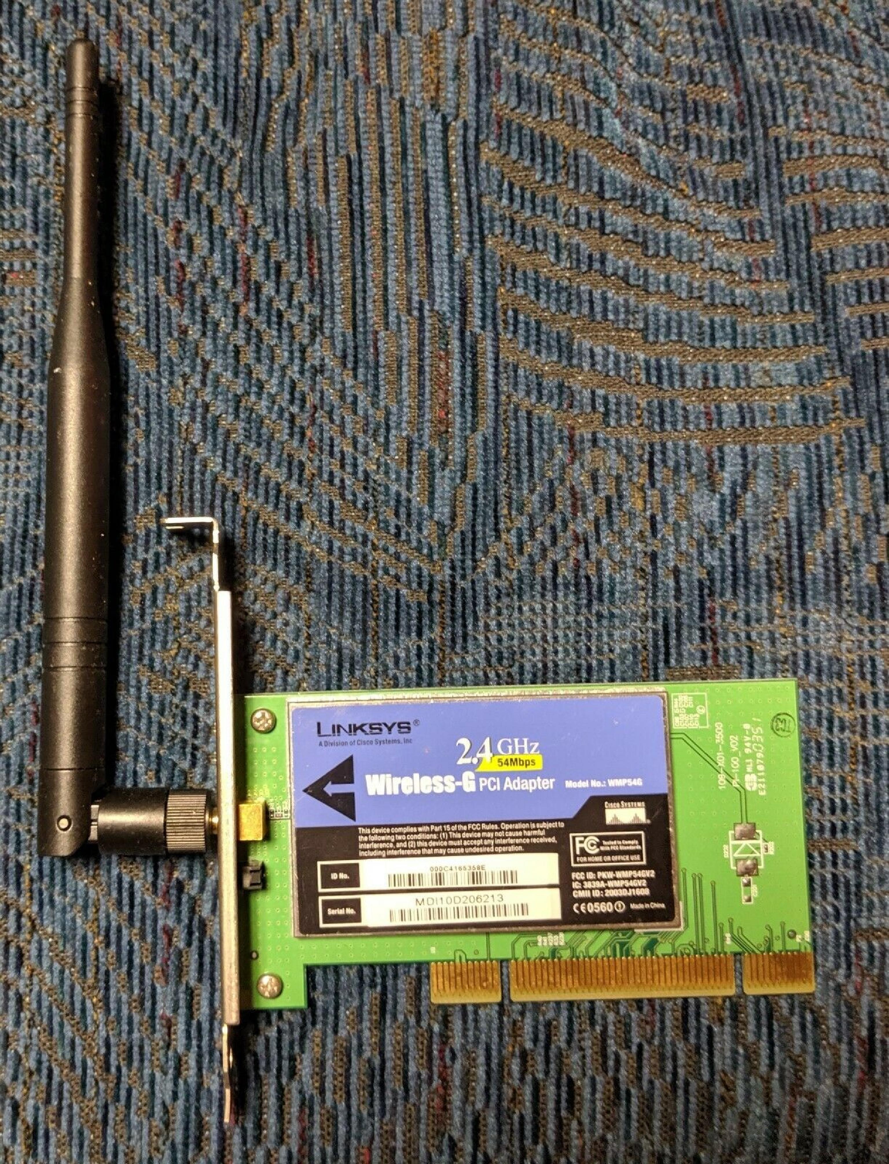 LINKSYS WMP54G WIRELESS-G PCI 2.4GHZ ADAPTER WITH SPEEDBOOSTER ADAPTERS W/RALINK CHIPSETS