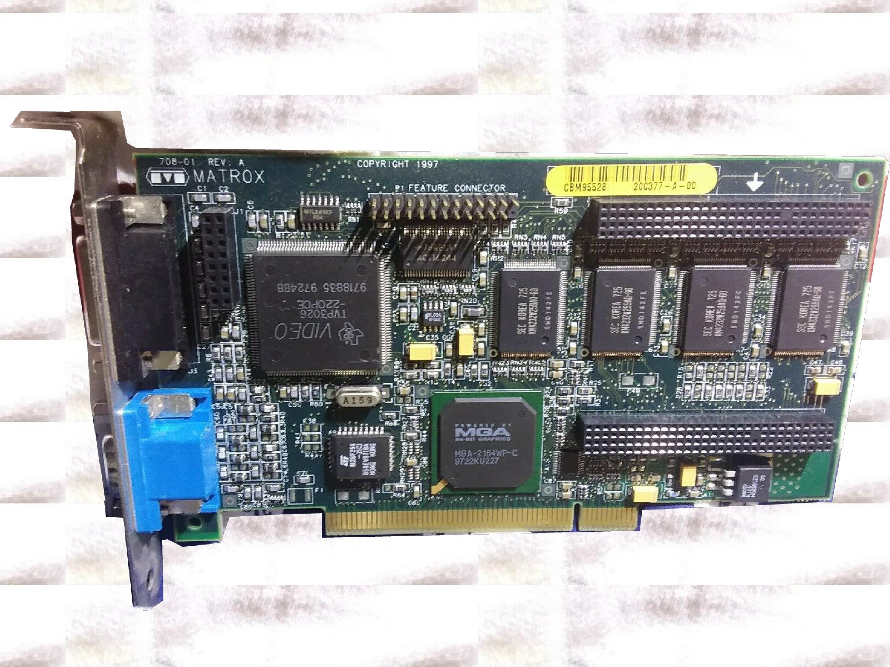 MATROX MIL2P/4/DELL 4MB PCI VIDEO CARD MILLENIUM WITH VGA AND PORTS