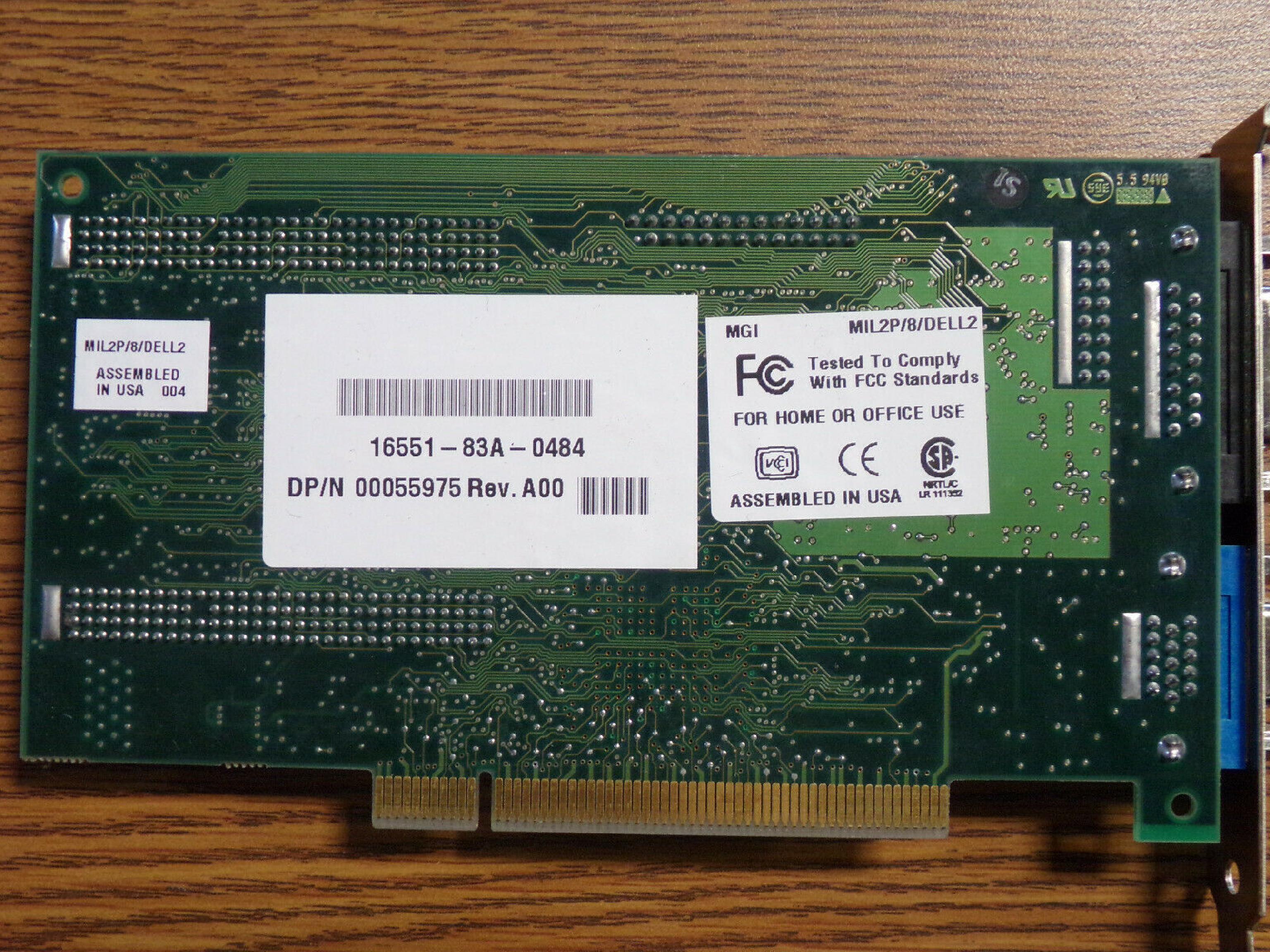 MATROX MIL2P/8/DELL2 8MB PCI VIDEO CARD WITH VGA OUTPUT