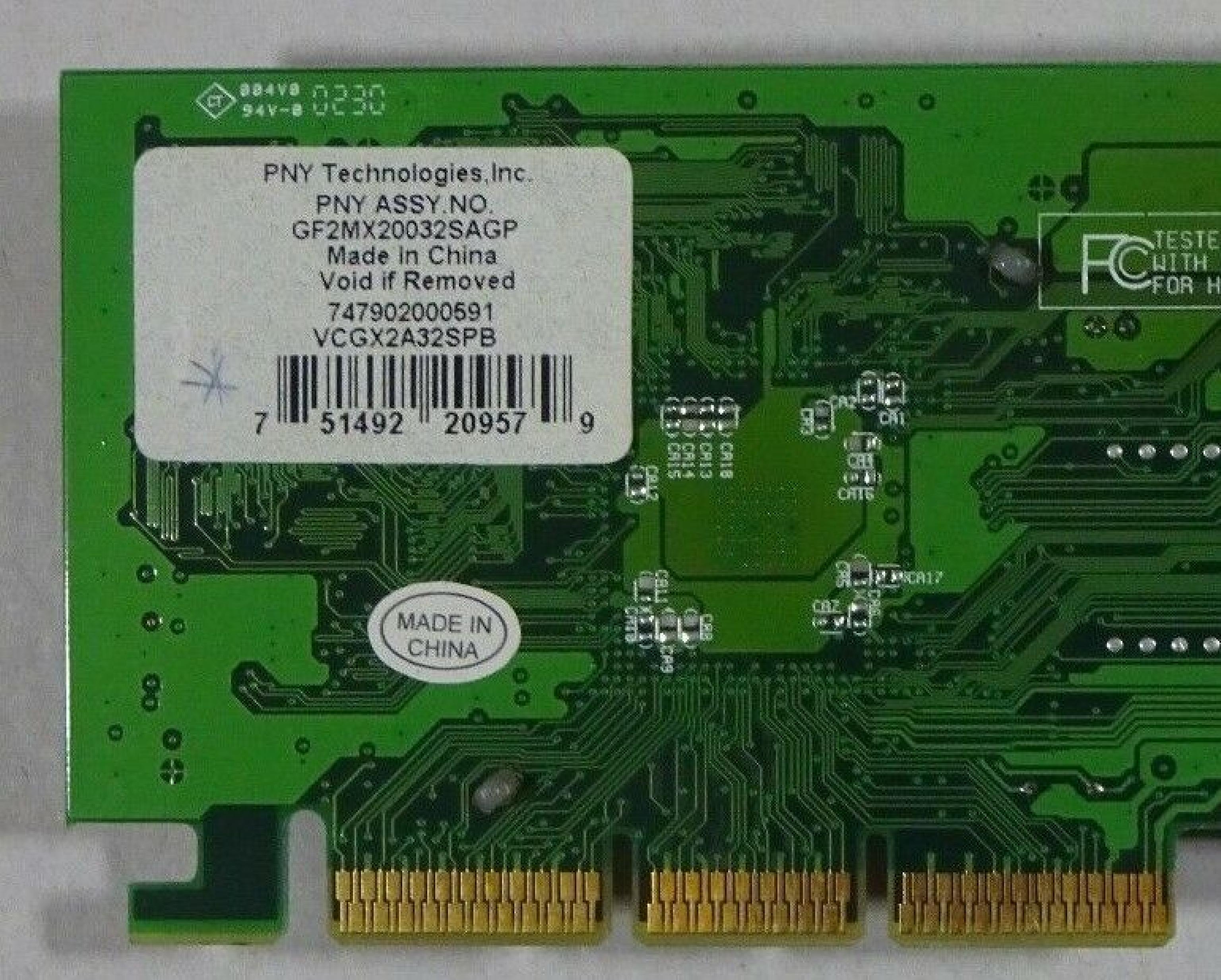 PNY VCGX2A32SPB DELL DIMENSION 3000 4550 4600 8200 32MB AGP VGA VIDEO CARD