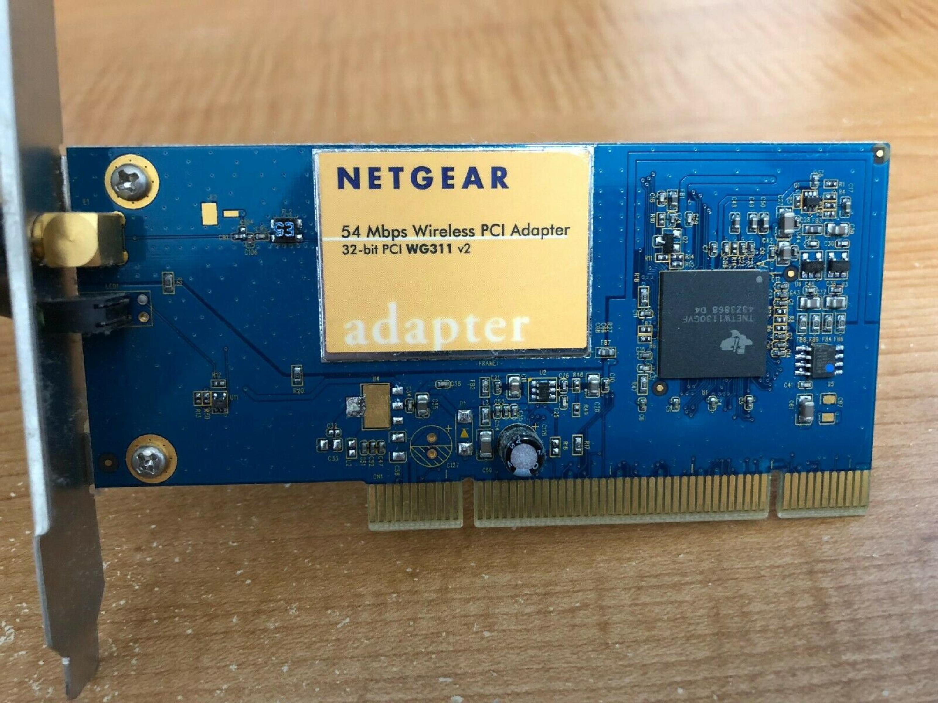 NETGEAR WG311 V2 108 MBPS WIRELESS PCI ADAPTER 32-BIT PCI