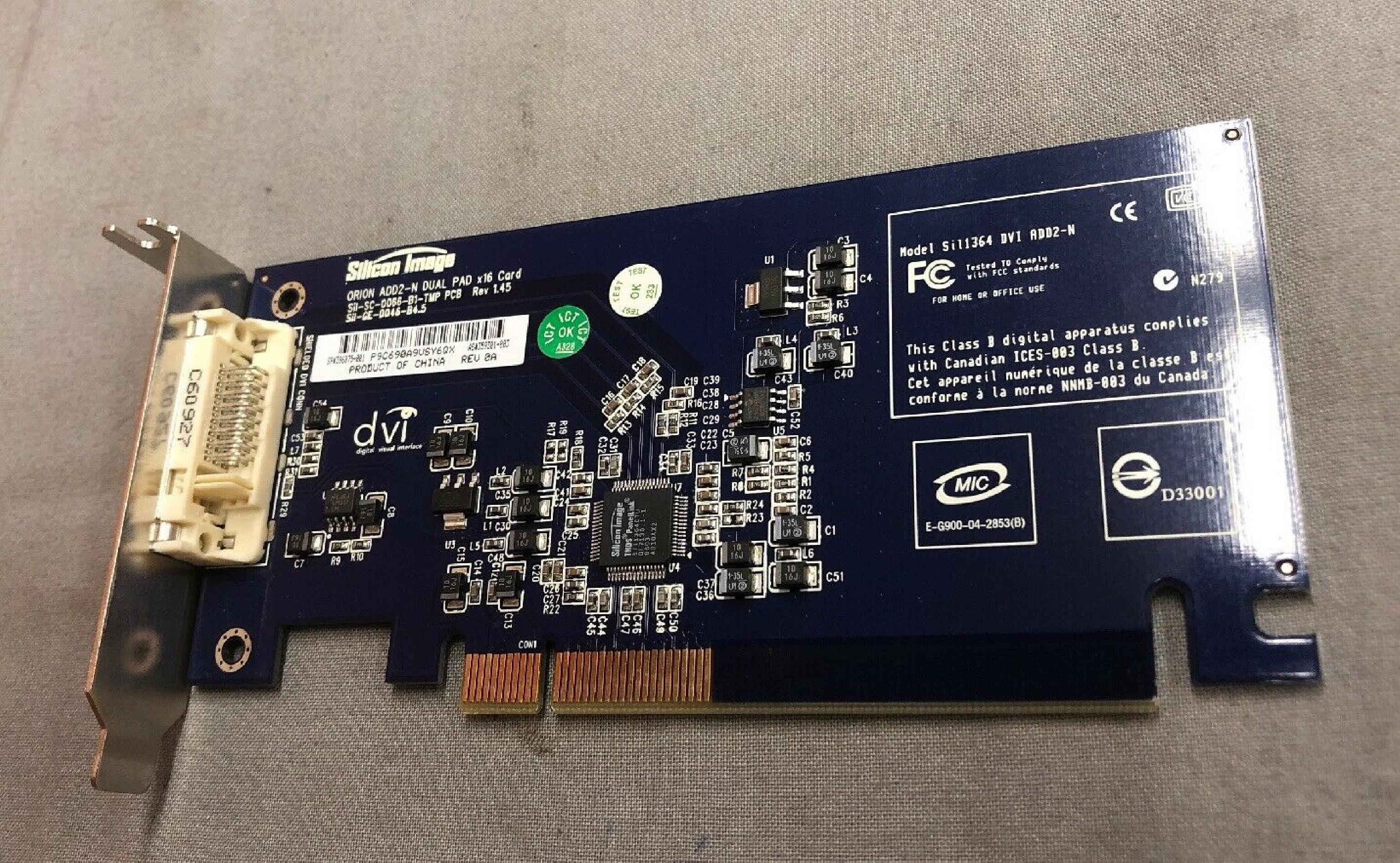 SILICON IMAGE SILL364 PCI-E-COMPUTER VIDEO GRAPHICS CARD