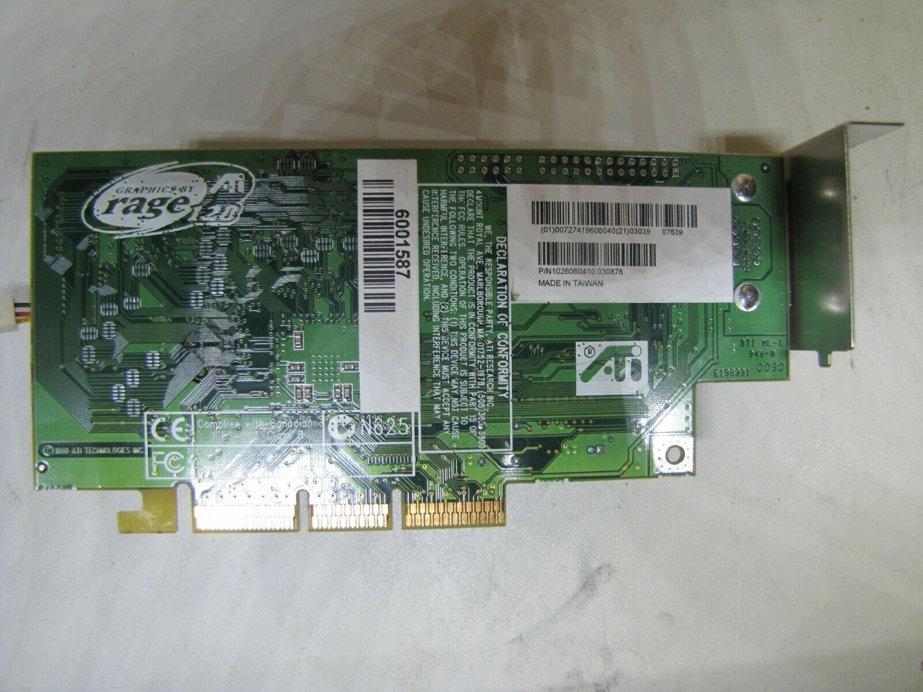 ATI RAGE 128 32MB AGP VIDEO CARD WITH VGA OUTPUT RAGE 128 16MB