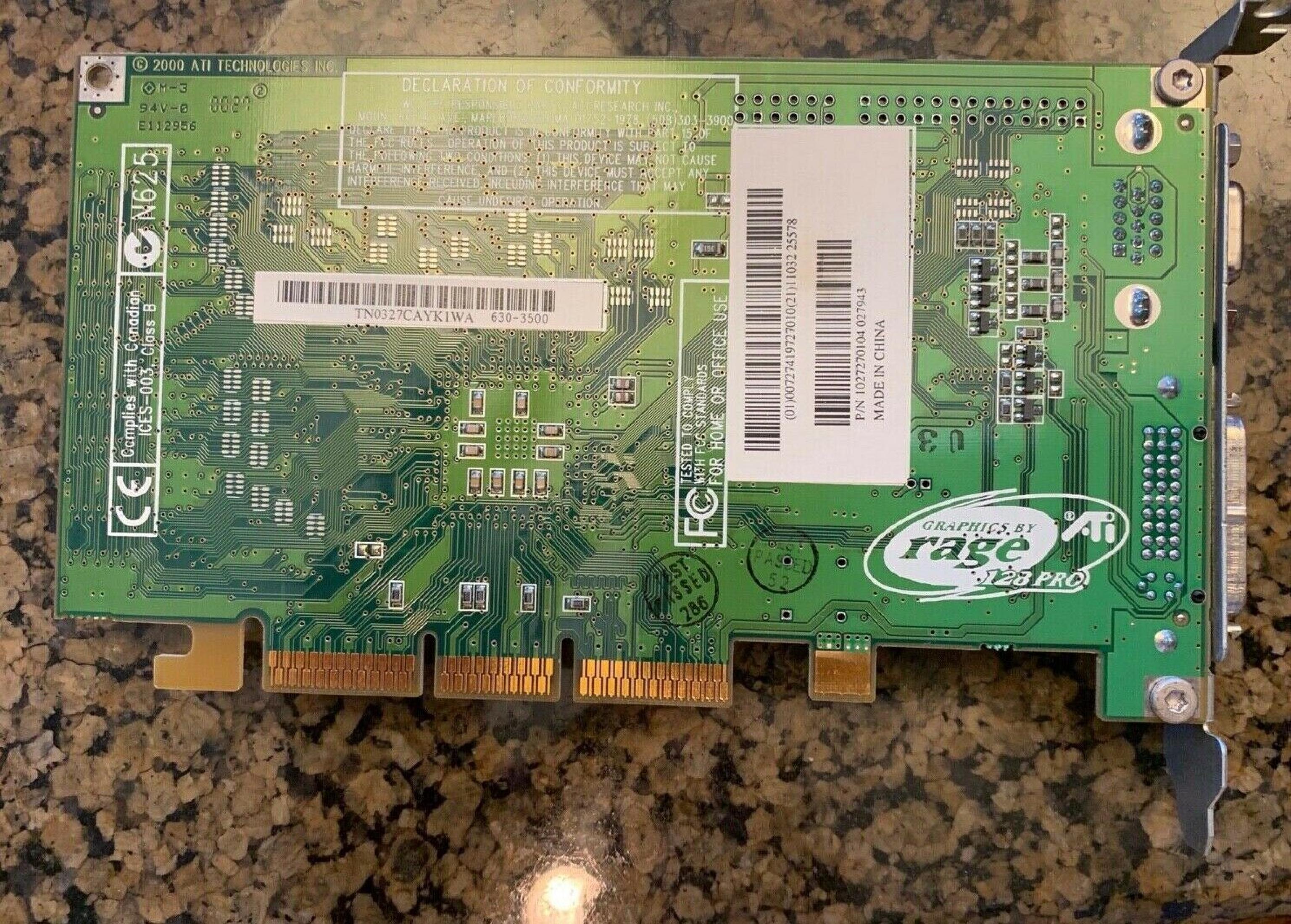 ATI RAGE 128 32MB AGP VIDEO CARD WITH VGA OUTPUT RAGE 128 16MB
