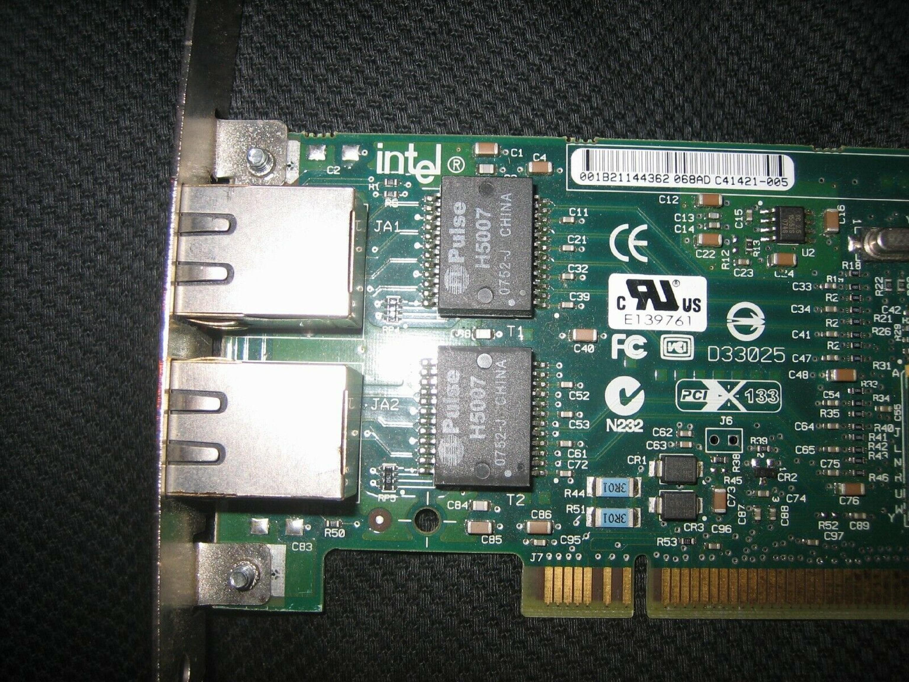 INTEL 844143 PRO/1000 ETHERNET 10/100/1000MBP DUAL NETWORK CARD