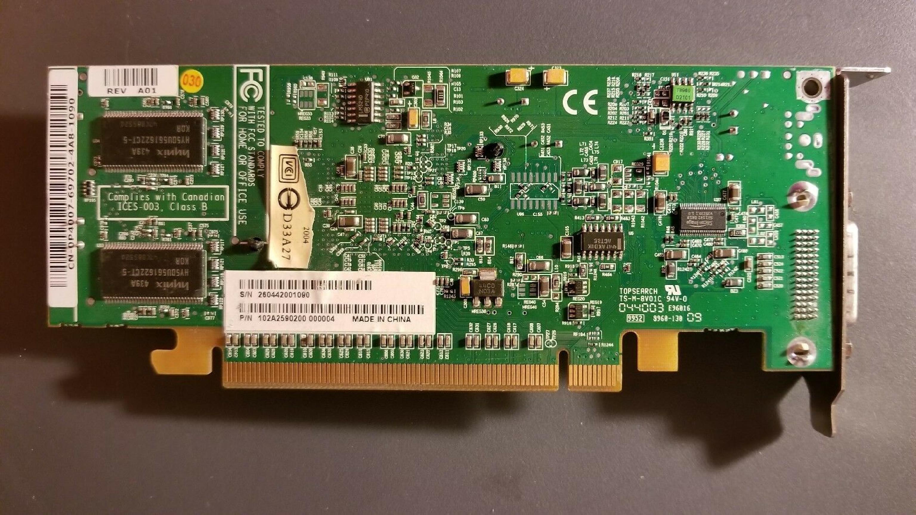 ATI 8960 VER 130 128MB PCI-E RADEON X300 VIDEO CARD WITH DMS59 PORT
