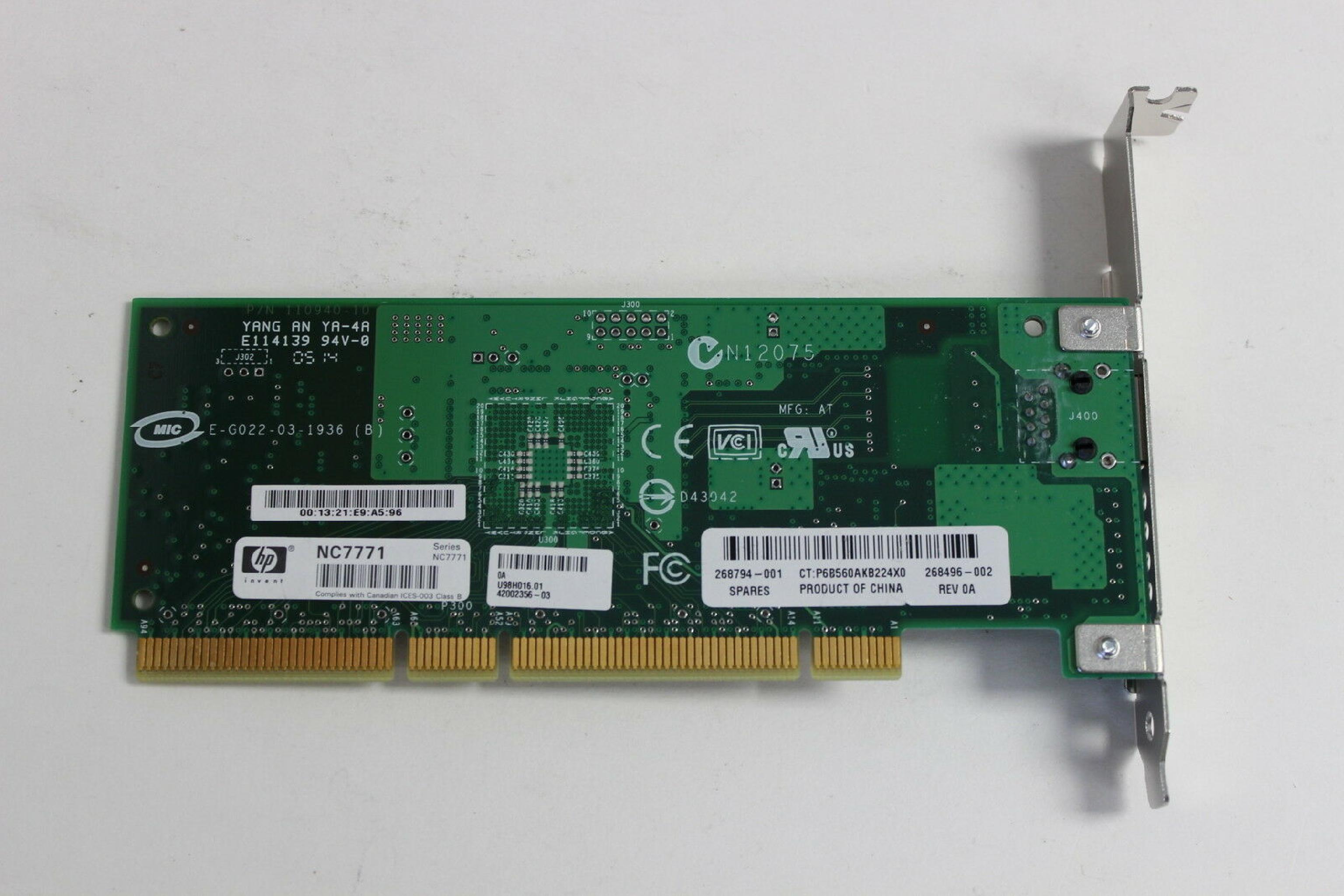 COMPAQ / HEWLETT PACKARD / HP 268794-001 GIGABIT NIC NETWORK CARD PCIX-133