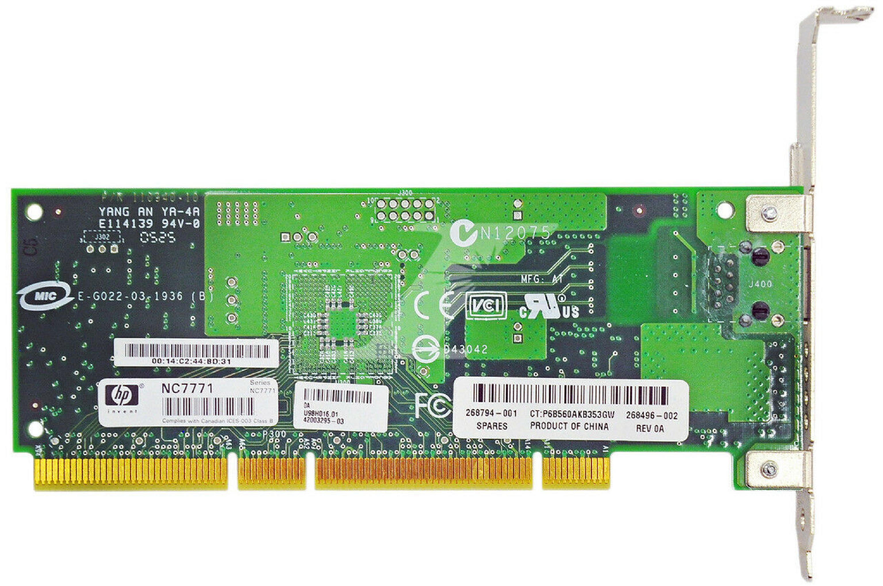 COMPAQ / HEWLETT PACKARD / HP 268794-001 GIGABIT NIC NETWORK CARD PCIX-133