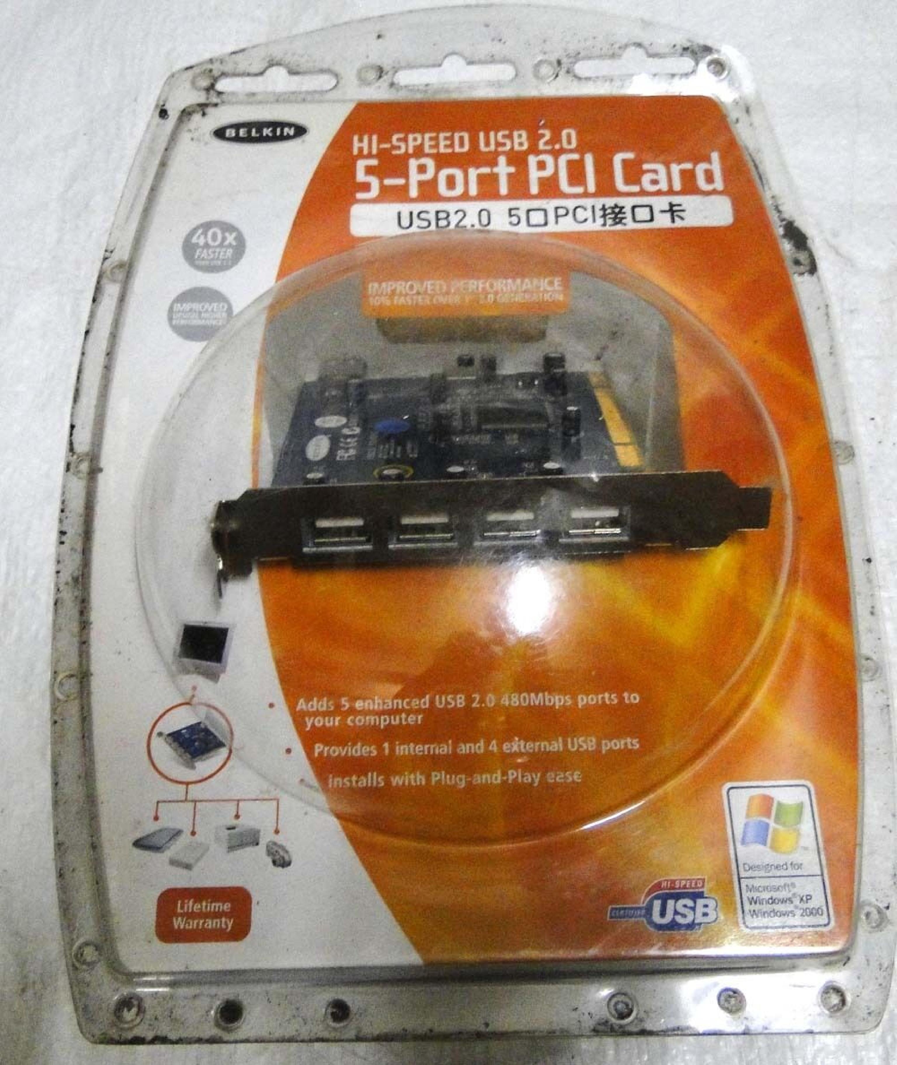 BELKIN F5U220 PCI F5U220V1 4+1-PORT USB 2.0 PCI CONTROLLER CARD