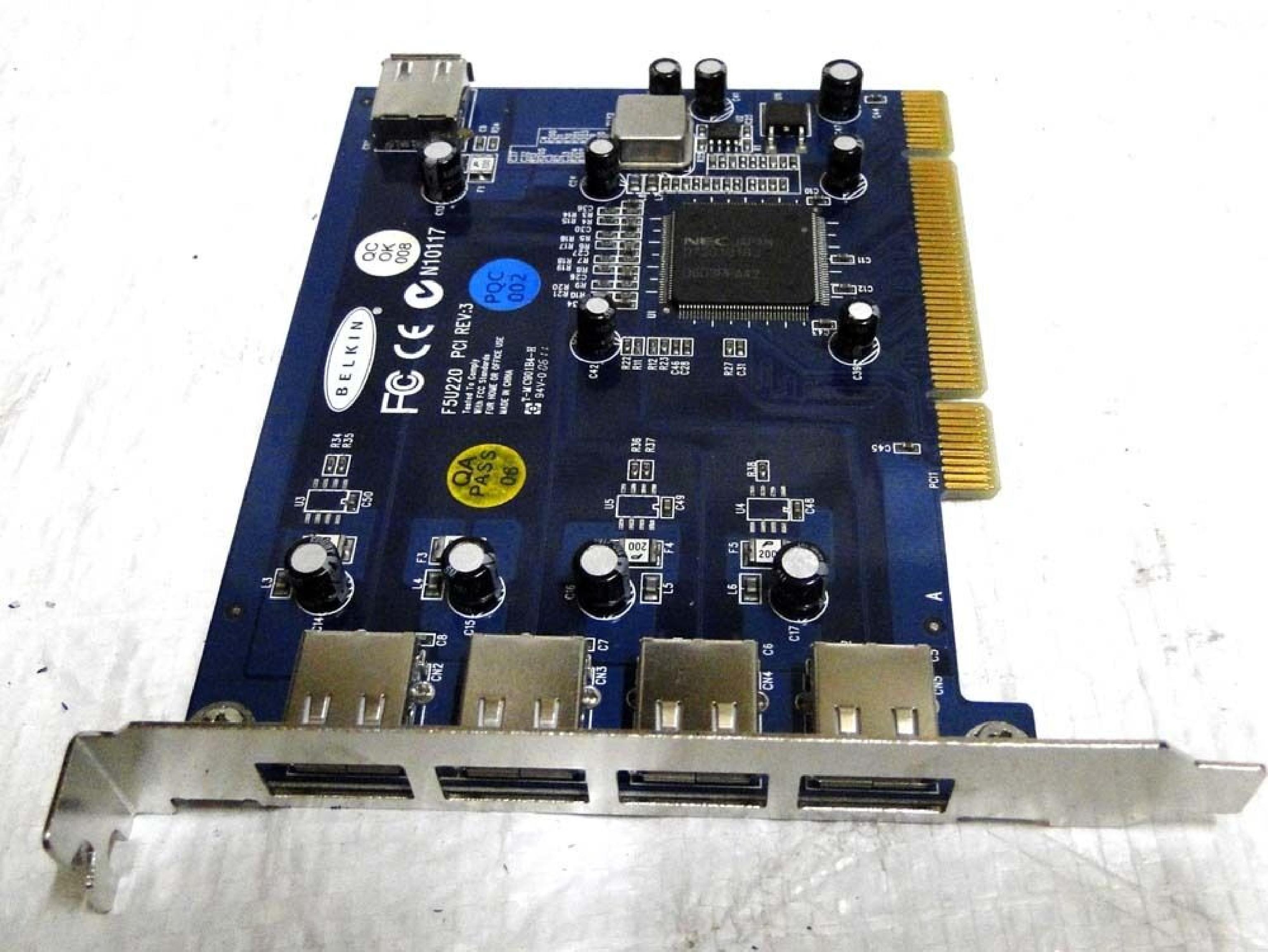 BELKIN F5U220 PCI F5U220V1 4+1-PORT USB 2.0 PCI CONTROLLER CARD