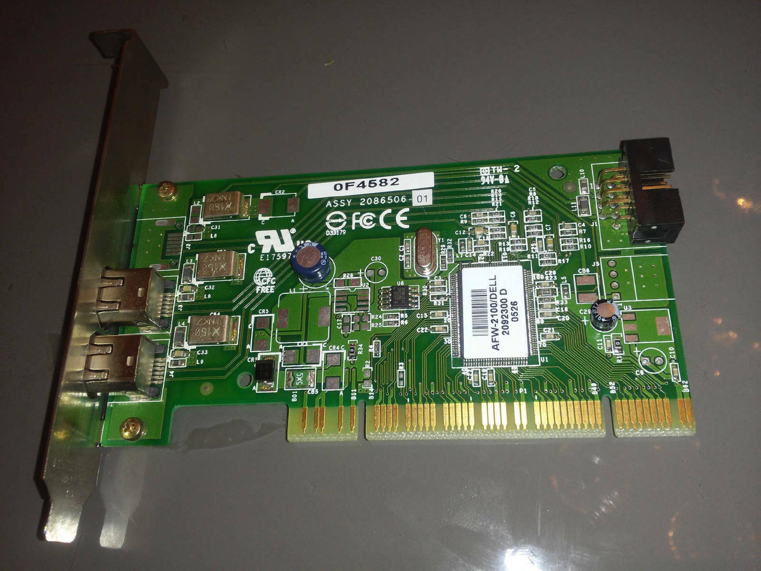 ADAPTEC AFW-2100/DELL 2 1394 FIREWIRE PORTS PCI