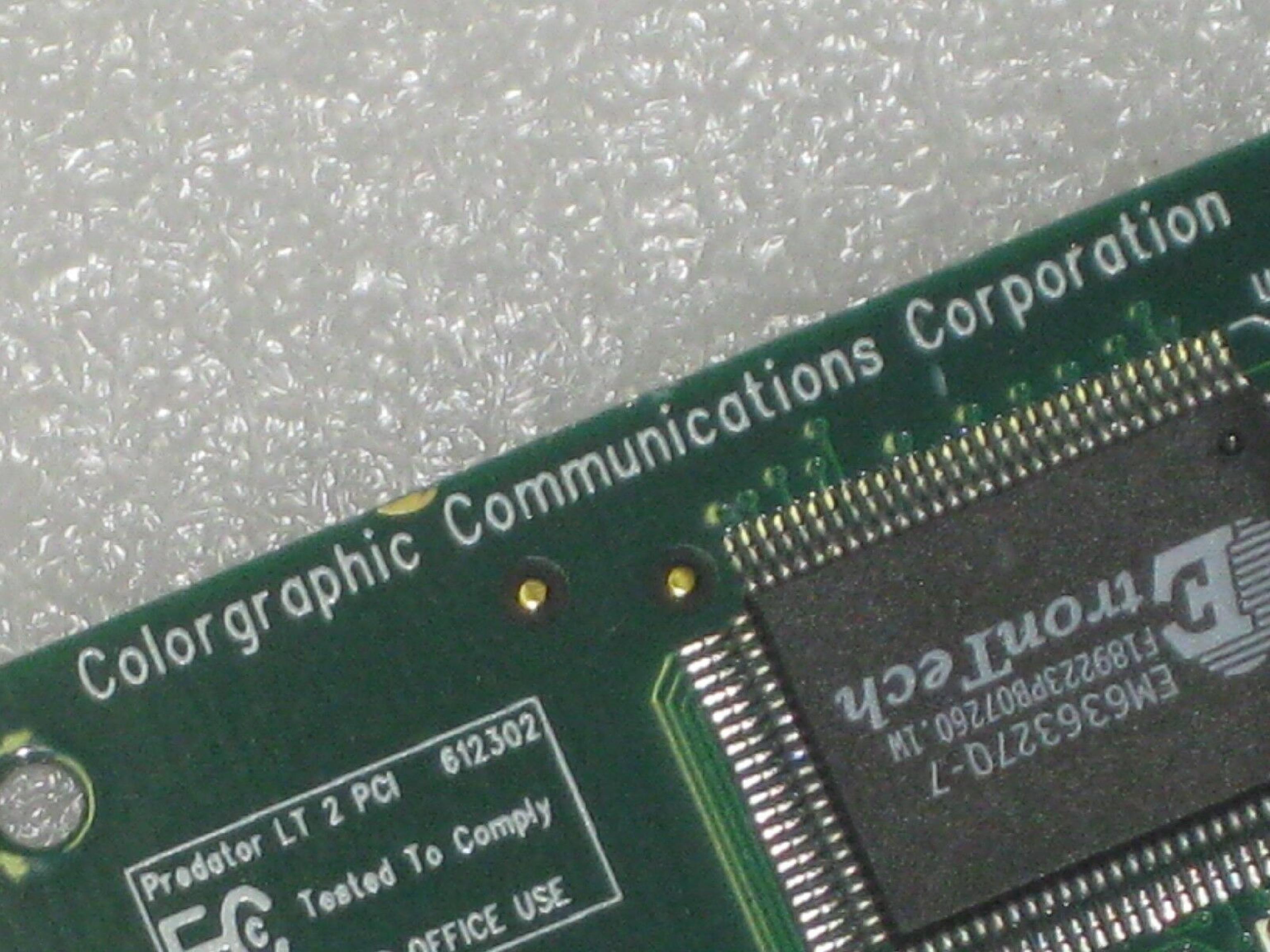 COLORGRAPHIC COMMUNICATIONS CORPORATION LT 2 PCI PREDATOR LT 2 PCI DUAL VGA VIDEO CARD PC-612302-R2