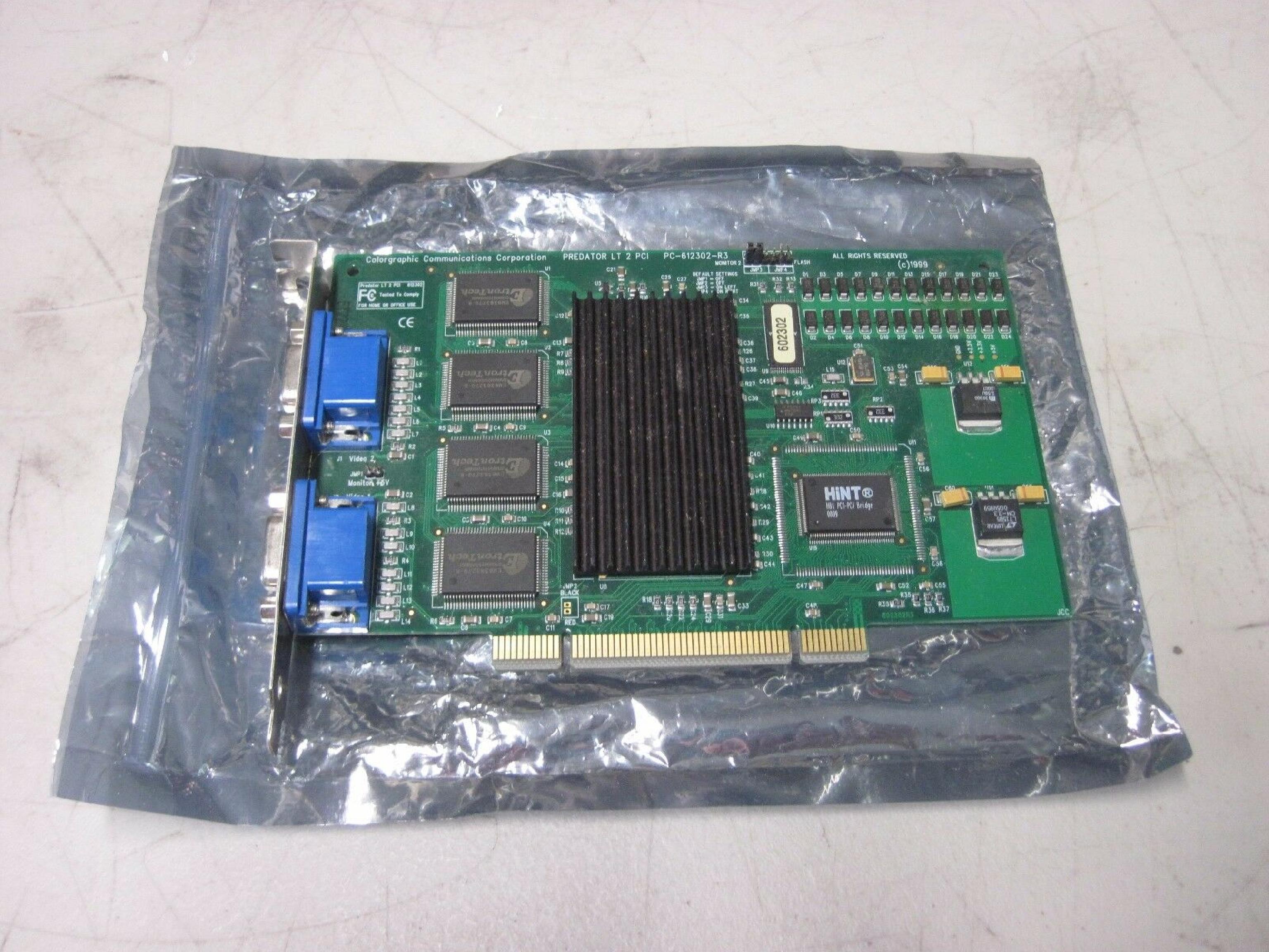 COLORGRAPHIC COMMUNICATIONS CORPORATION LT 2 PCI PREDATOR LT 2 PCI DUAL VGA VIDEO CARD PC-612302-R2