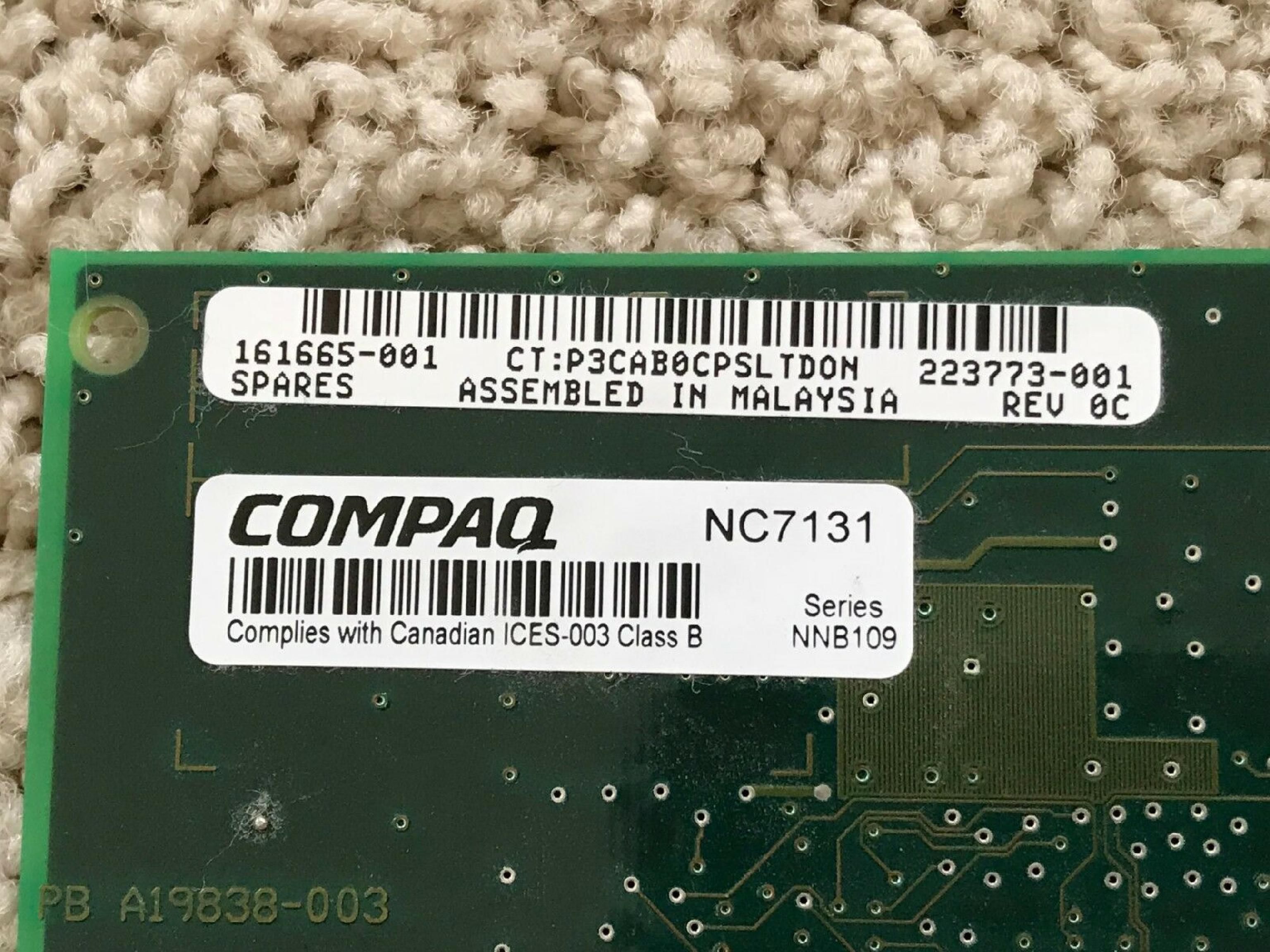 COMPAQ / HEWLETT PACKARD / HP 223773-001 10/100 PCI ETHERNET NETWORK ADAPTER