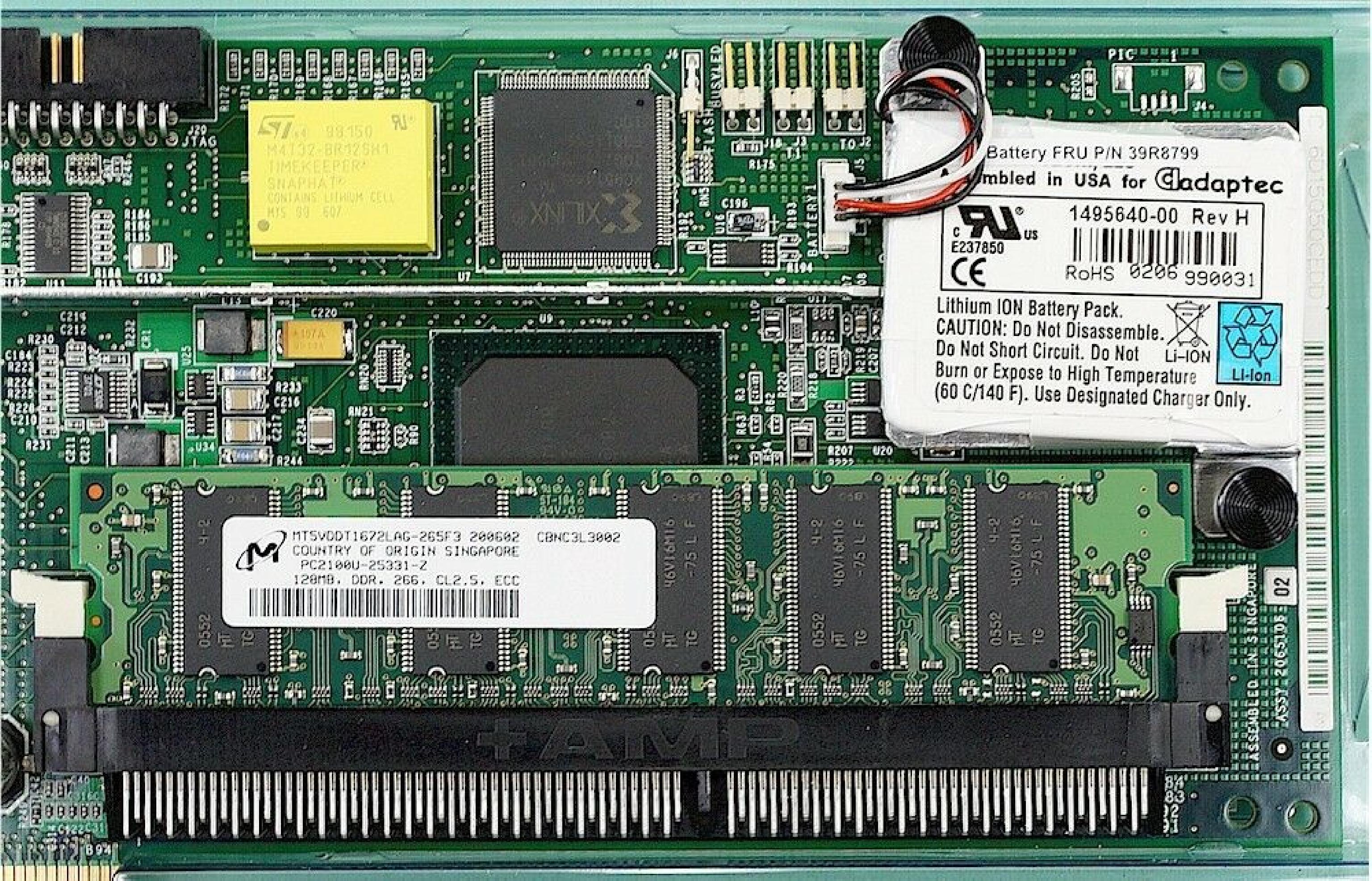 IBM / ADAPTEC 3225S SERVER RAID CONTROLLER PCI-X 6M DUAL CHANNEL ULTRA320 SCSI CON 128MB WITH BATTERY ATTACHED