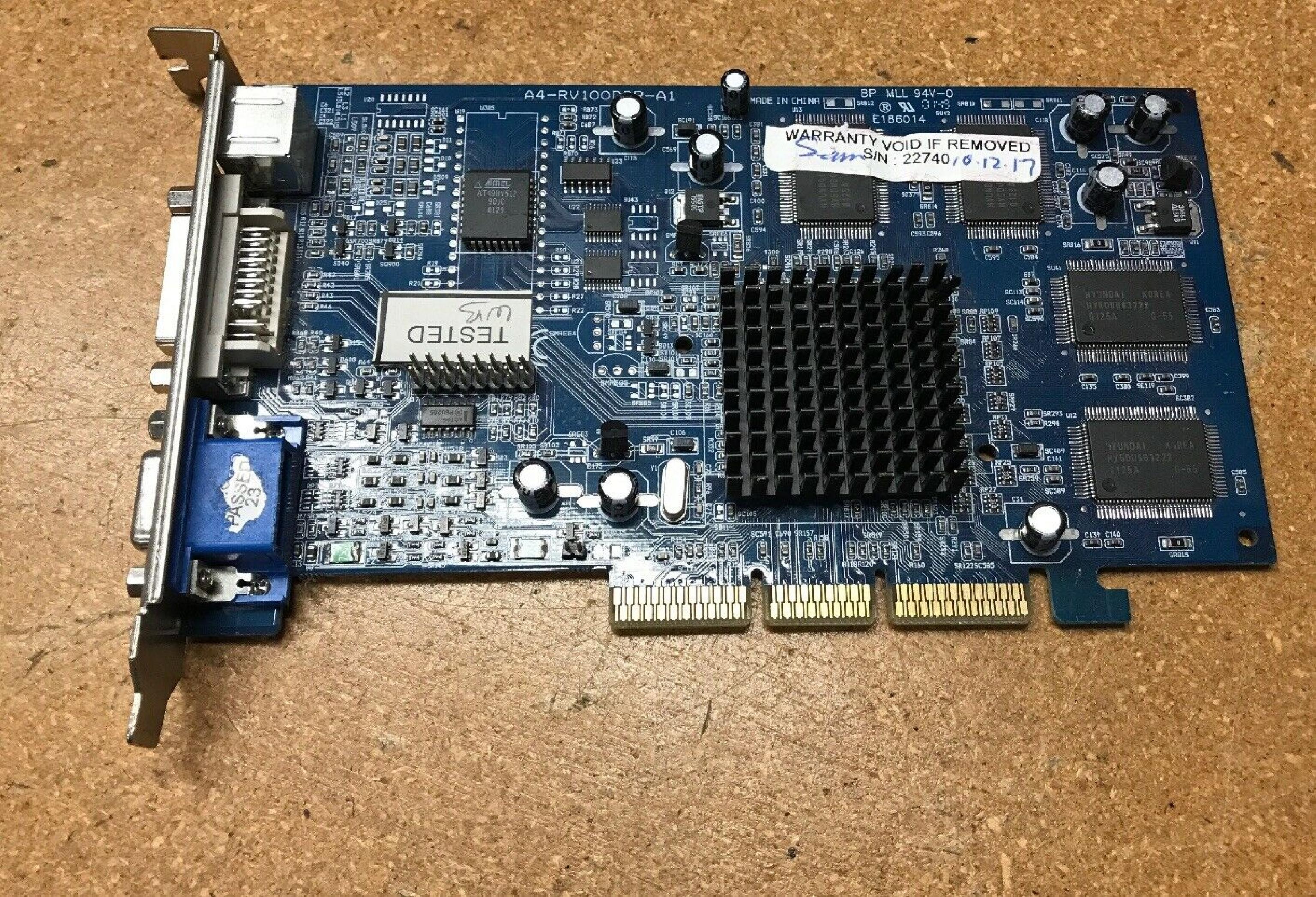 ATI A4-RV100DDR-A1 RADEON 7000 32MB DDR AGP VIDEO CARD