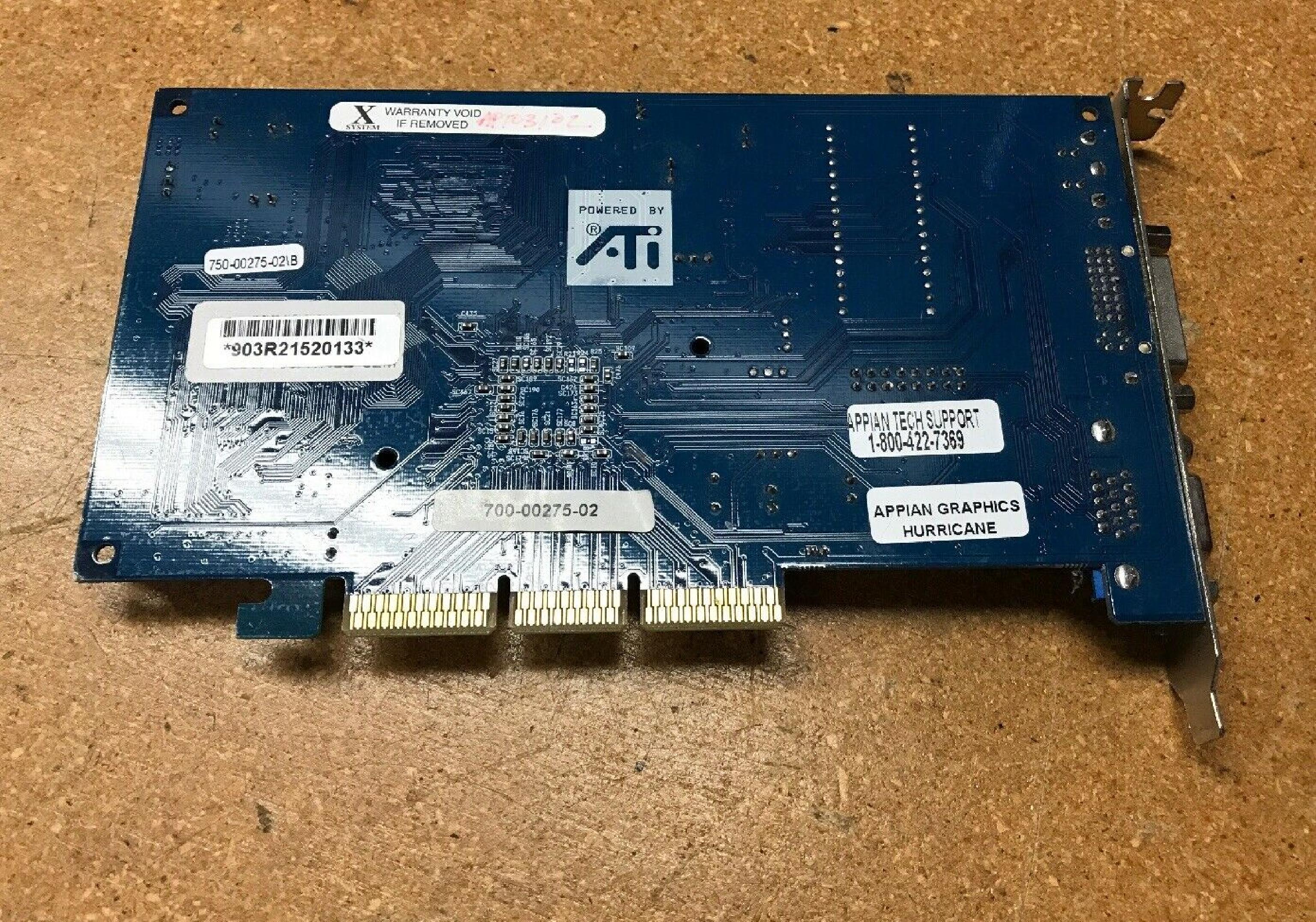 ATI A4-RV100DDR-A1 RADEON 7000 32MB DDR AGP VIDEO CARD