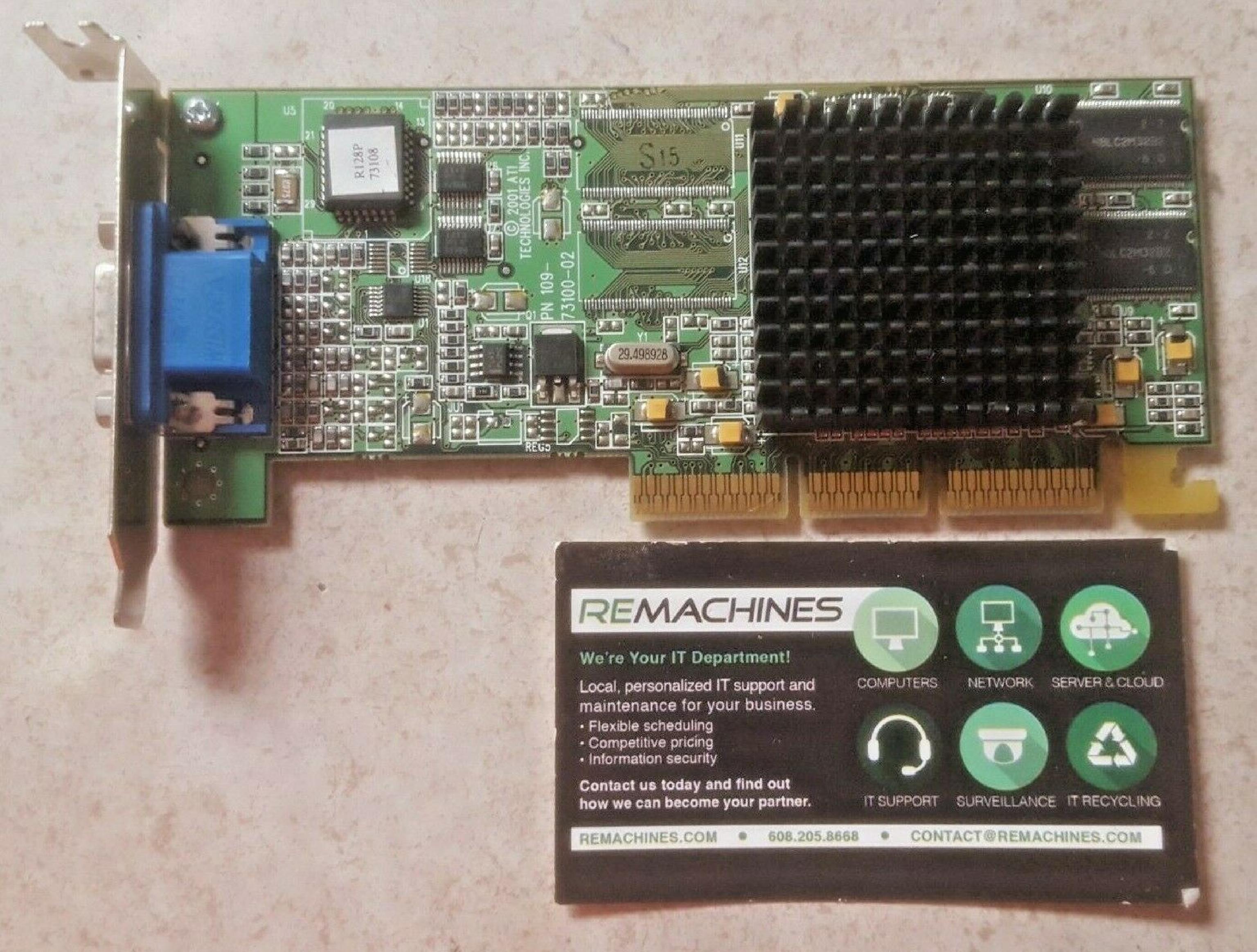 ATI E-G012-01-2979 32MB AGP VIDEO CARD WITH VGA OUTPUT