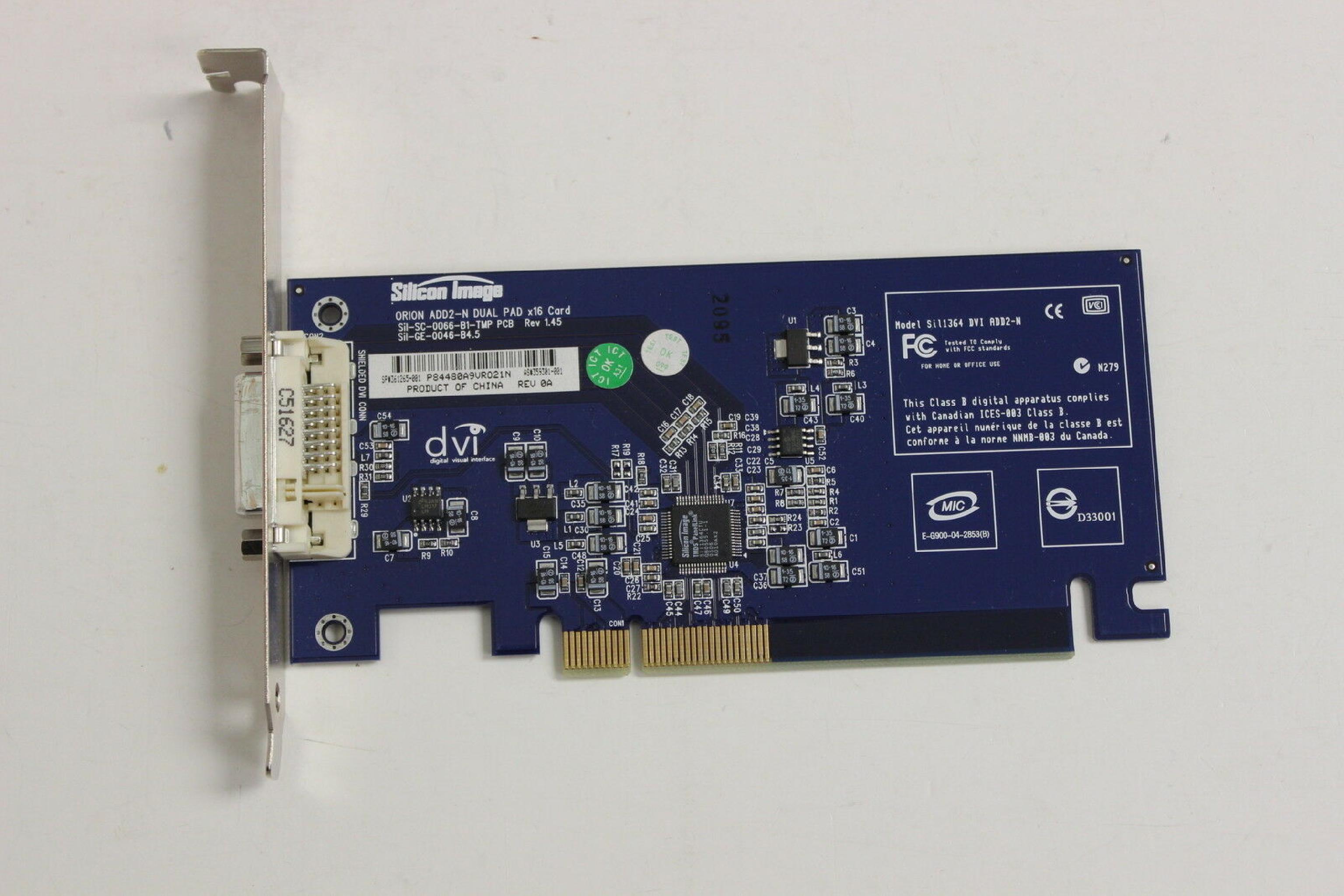 SILICON IMAGE DVI ADD2-N PCI-E-COMPUTER VIDEO GRAPHICS CARD